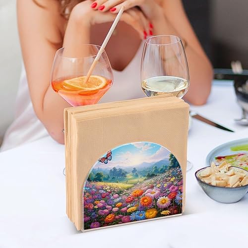 Miniatura 7 de Napkin Holder Spring Flowers Butterflies Napkin Holders for Tables, Clear Acrylic Napkin Holders Cocktail Napkin Holder for Kitchen Restaurant Bar