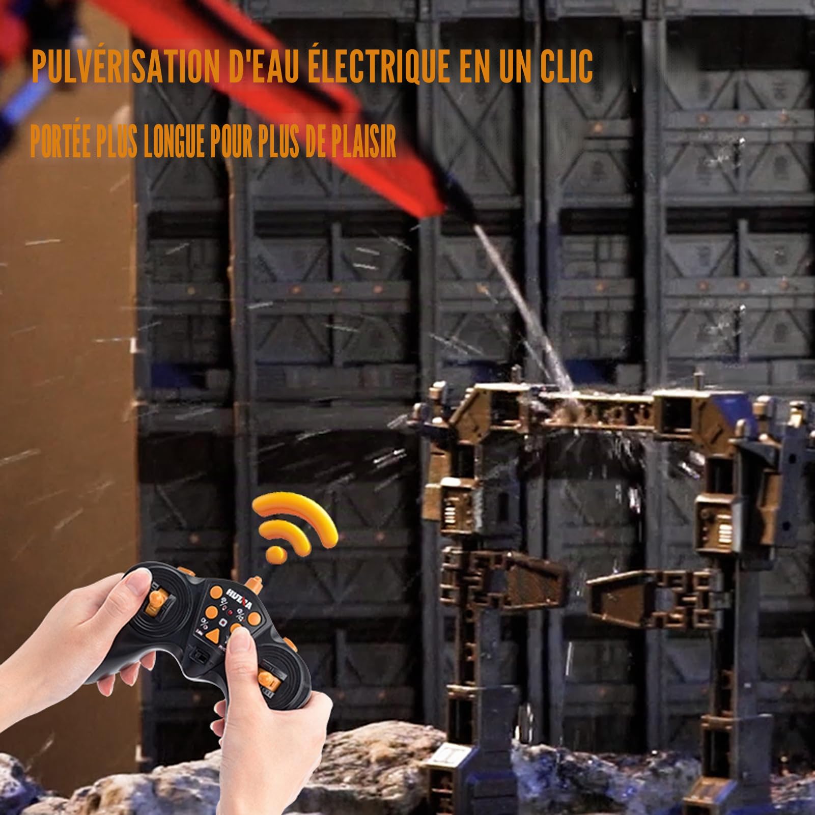 Véhicule de Chantier, Camion Pompe à Béton Télécommandé 2.4G, Modèle de Construction avec Pompe à Eau Fonctionnante, Lumières et Sons, Matériel Haute Résistance