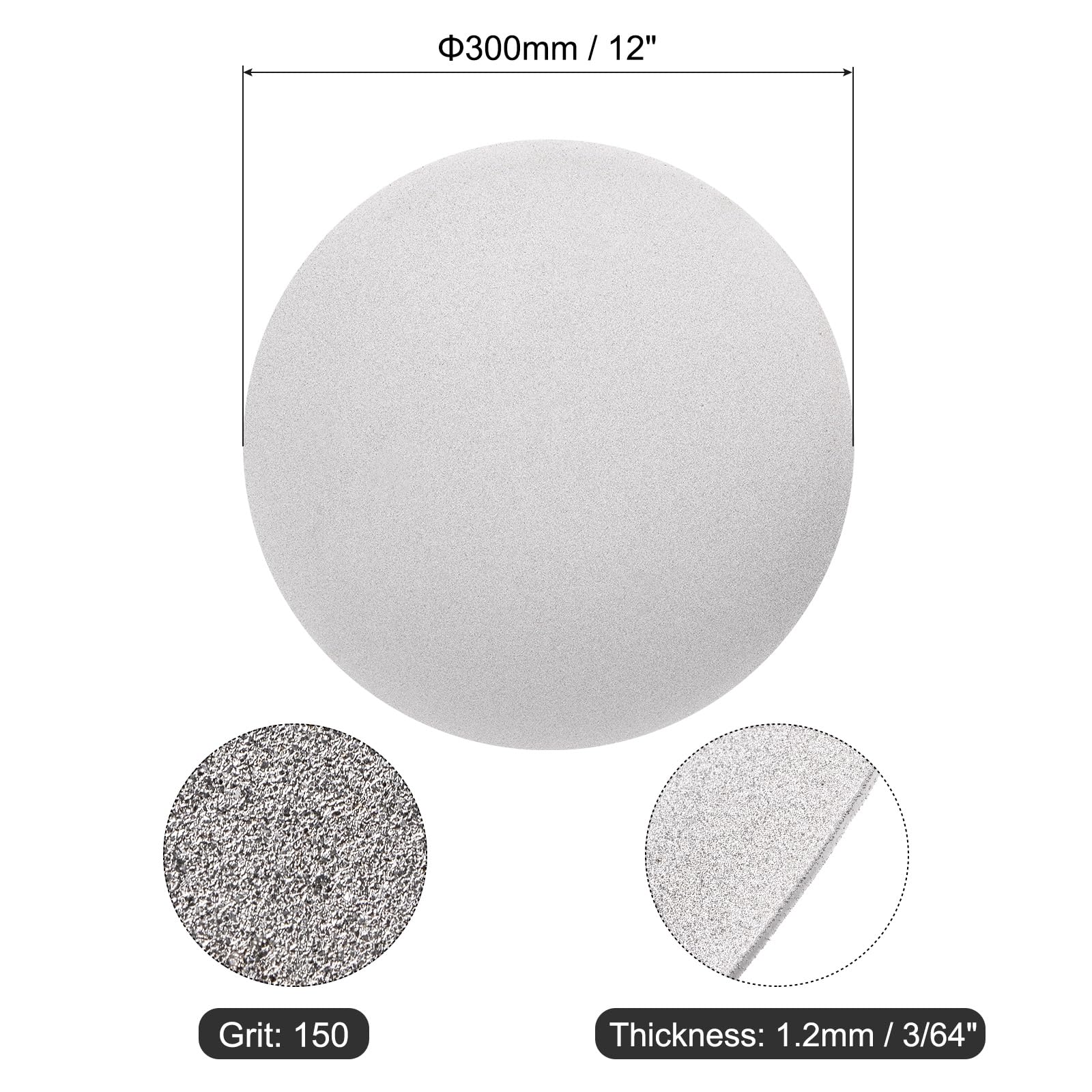 uxcell Disco de lijado de diamante, grano 150, sin agujero central, disco de pulido plano, rueda abrasiva para azulejos de piedras preciosas, porcelana, vidrio, piedra y metal