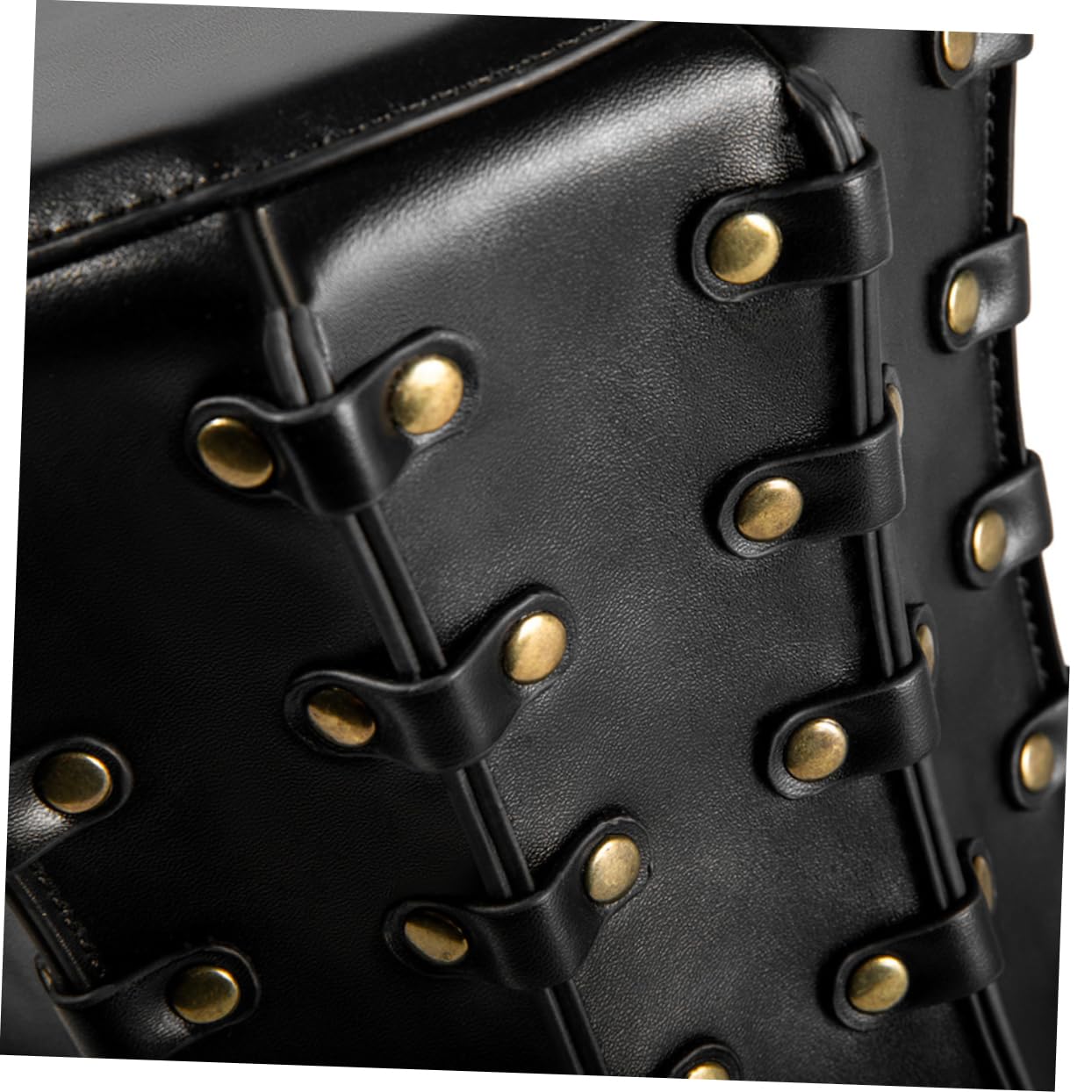 Punk Leder Hoher Zylinder Hut mit Nieten für Halloween Party Kinder Einfach zu Reinigen Schwarz Modisches Design für Lustige Auftritte