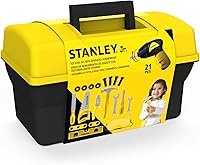 Stanley Jr. 21-Piece Kids Tool Box Set - Safe Durable Pretend Play Tools for Ages 3+ Early Learning Development