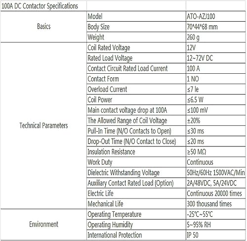 Miniatura 6 de Contactor ATO 12 voltios CC, 100 A solo polo