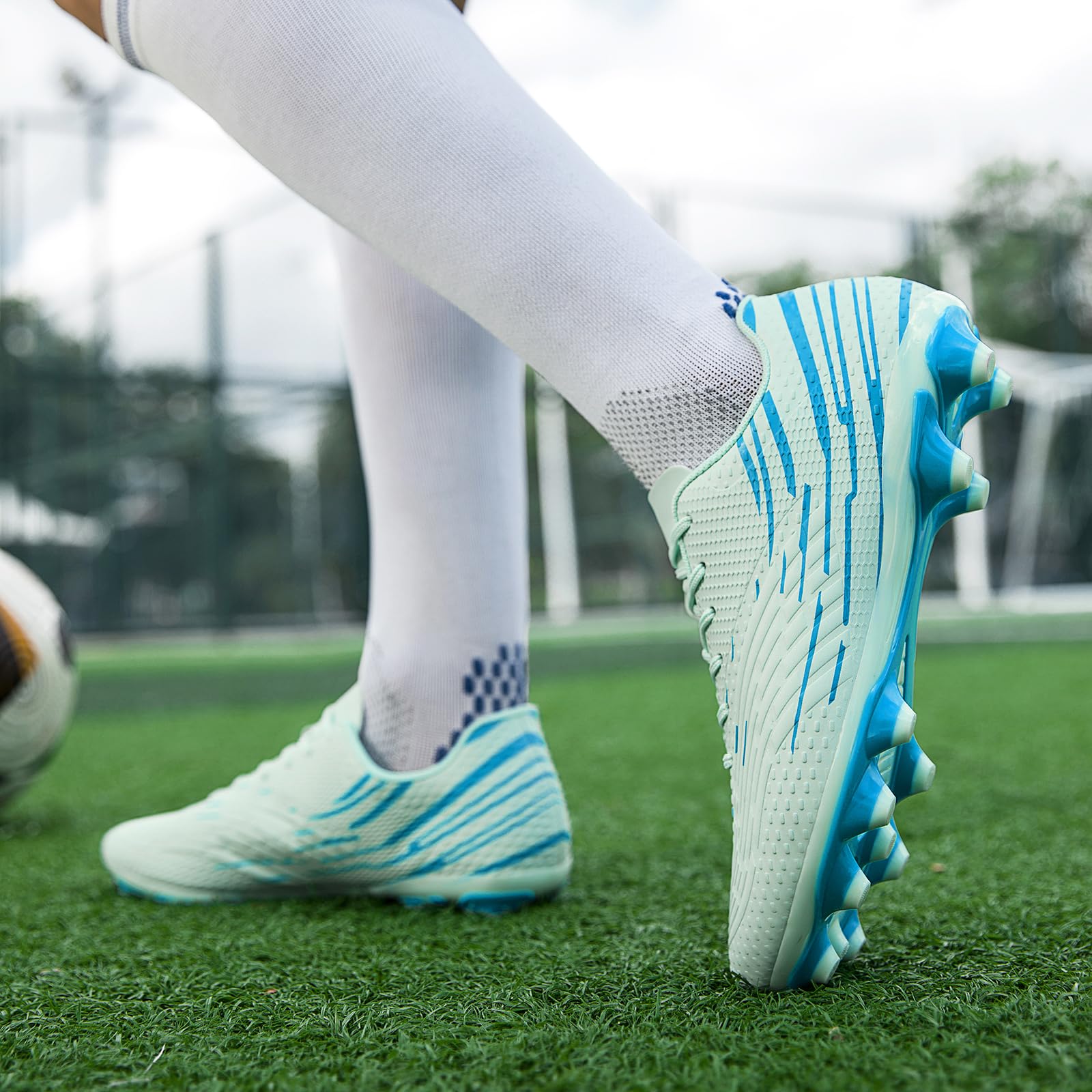DimaiGlobal Herren Fußballschuhe mit Stollen Hallen Fußballschuhe Damen Kunstrasen Kickschuhe Futsal Schuhe Jugendliche Fussballschuhe Stollenschuhe Trainingsschuhe Unisex - 2