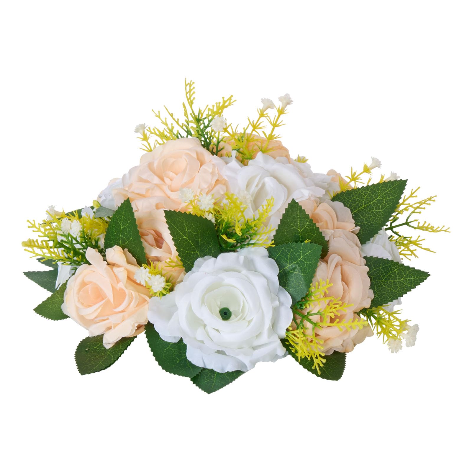 VEVOR Kunstblumen, 10 Stück, 240x240x120 mm, künstliche Blumenkugeln, Seidenrosen, Rosenarrangements für Hochzeiten, Partys, Tischdekorationen und Wohndeko, Champagnerfarbene & weiße Rosen