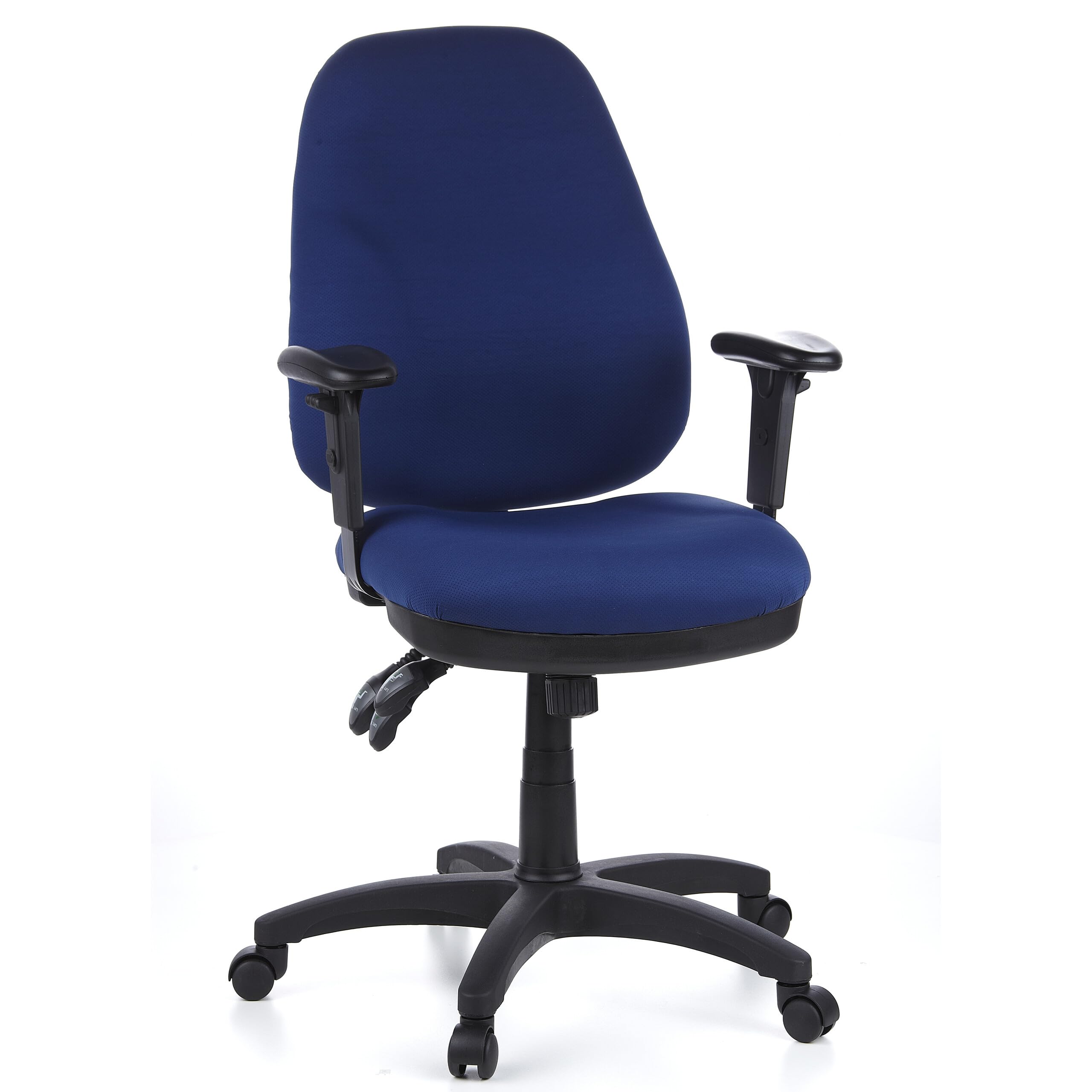 hjh OFFICE 702020 Silla de Oficina Zenit Pro Tela Azul, Silla giratoria ergonómica, Respaldo Ajustable, Ajuste de Altura, Silla de Escritorio