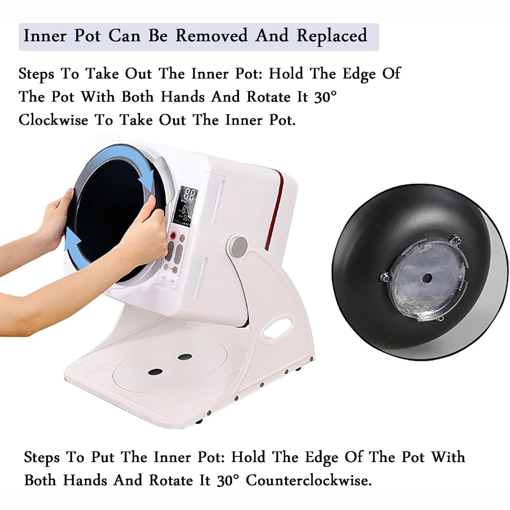 Máquina De Cocción Automática Inteligente De 6 Litros Con Rotación De 360° Y Calefacción Integral 3D, Protección De Apagado Automático, Satisface Tus Necesidades Diarias De Cocina