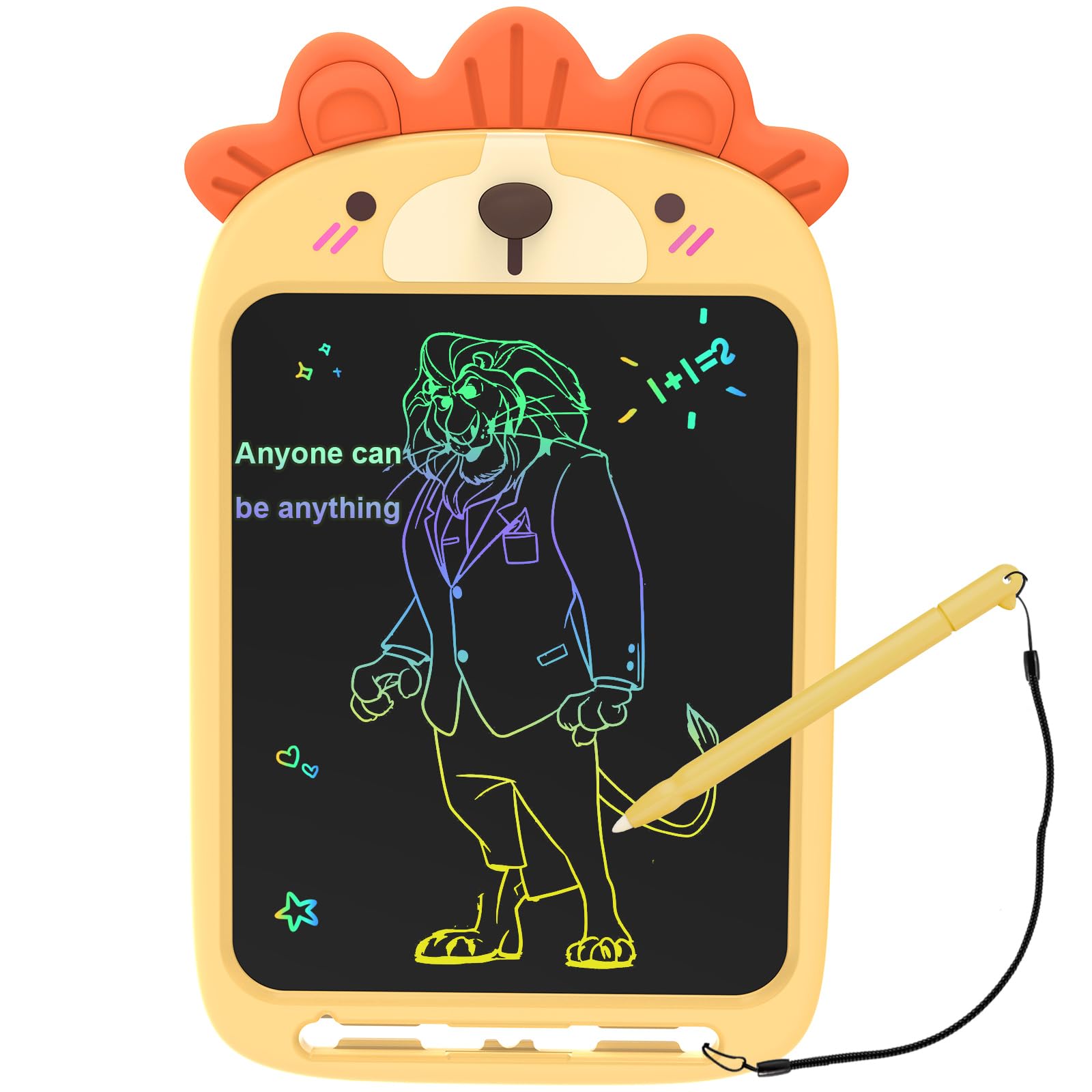 10 Inch LCD Writing Tablet, Erasable Doodle Board Toy, Cute Lion Drawing Pad for Kids Ages 2-6 - Educational Christmas Birthday Gift (Lion)