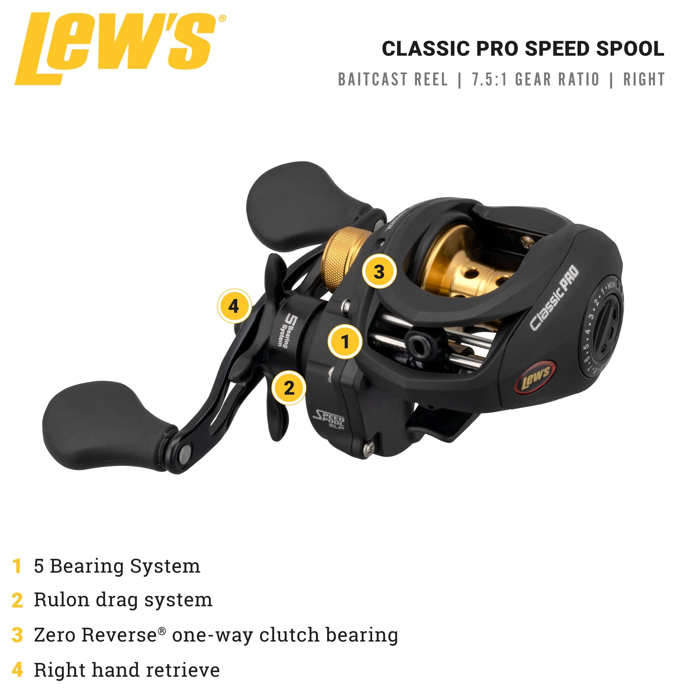 Lew's Classic Pro Speed Reel SLP Baitcast Moulinet de pêche