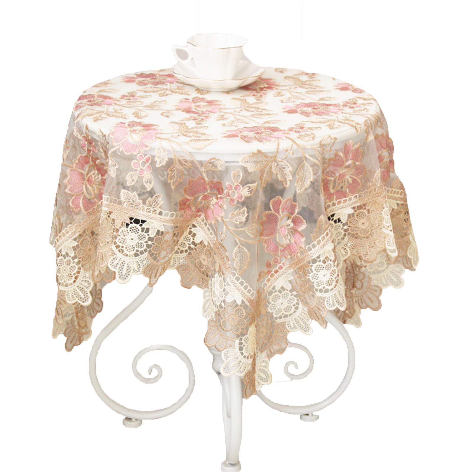 Nappe en dentelle pour décoration de table de fête fleurie