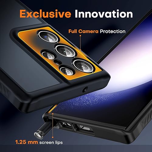 Miniatura 4 de TOCOL Funda magnética para Samsung Galaxy S23 Ultra, protección completa de la cámara protección militar contra caídas contraportada translúcida