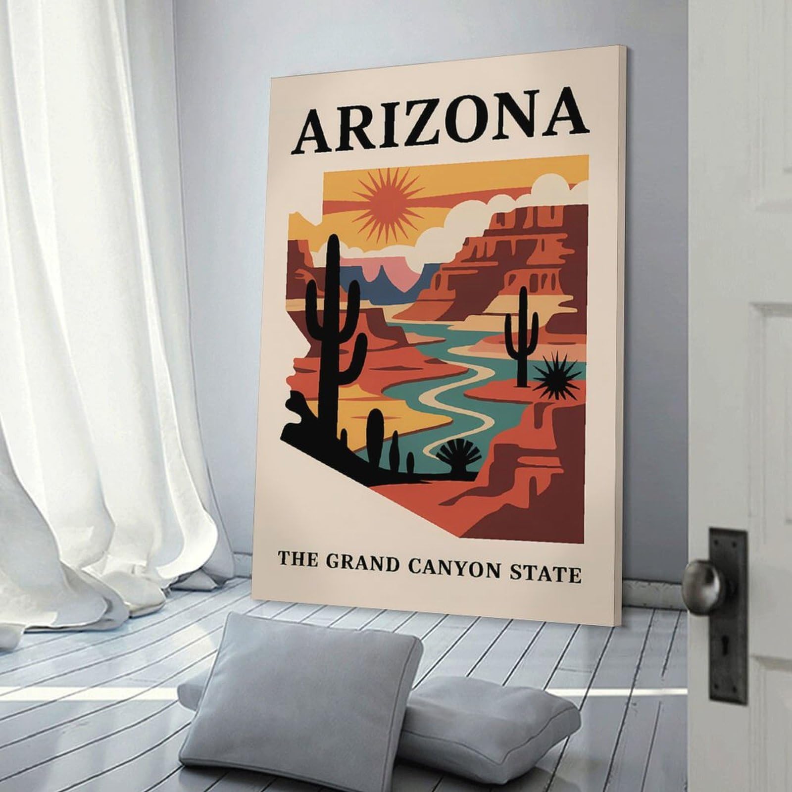 Junmoney Arizona Grand Canyon State Hanging Wall Art, 20x30inch(50x75cm), for Living Room, Bedroom, Office Or Hallway, Decorative Artwork with Broad Appeal