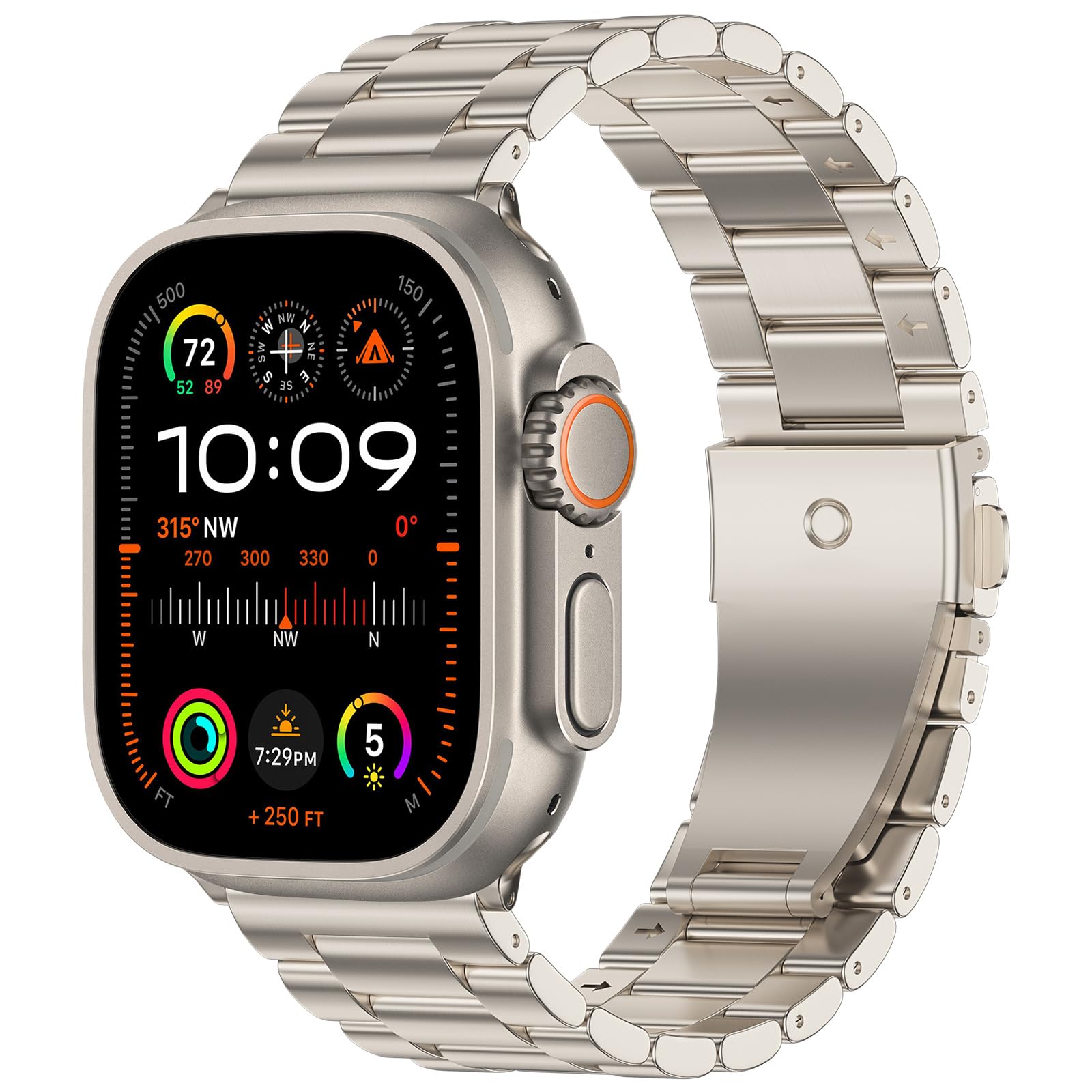 iiteeology Titanium Ultra 3 Watch Band Compatible with Apple Watch Band 49/46/45/44mm 42/41/40/38mm, Lightweight Genuine Titanium Band for iWatch