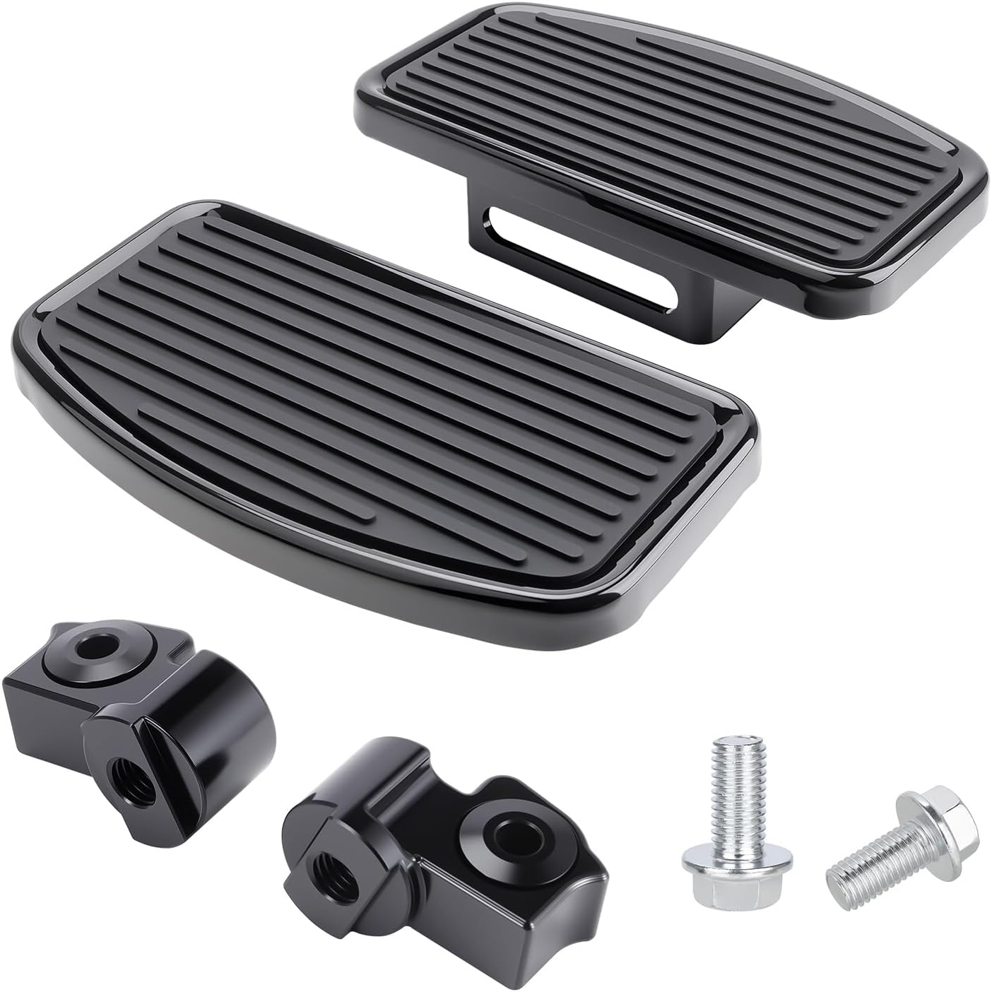 Motorcycle Rider Footboard Front Footpegs for Indian Scouts/Sixty/Bobber 2015-2024, Aluminum Anti-Slip Wide Foot Pegs Footrest Driver Floorboards Motorbike Highway Accessories (Black)