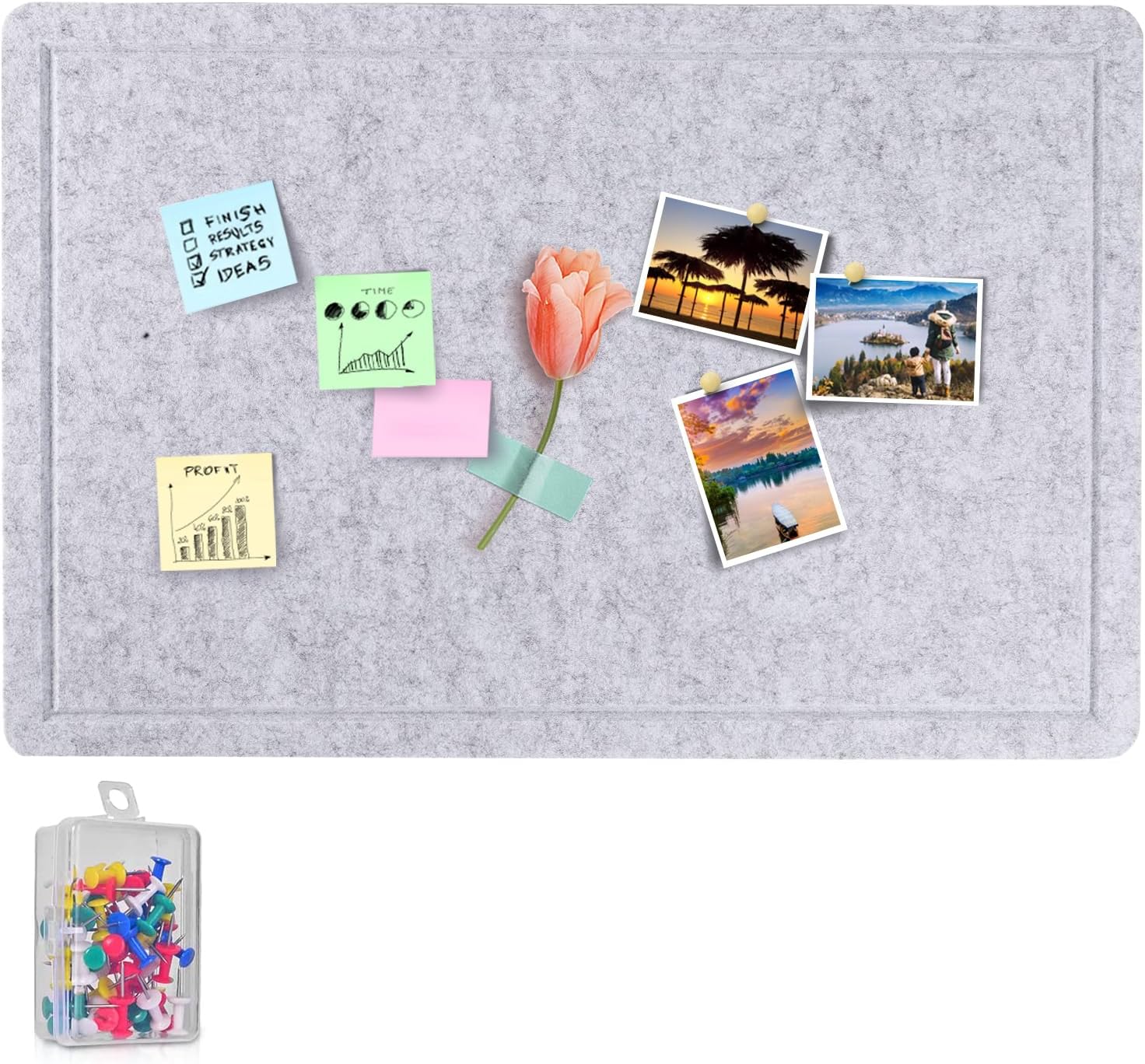 Aitakatta Large Felt Bulletin Board for Wall, Self Adhesive Pin Board