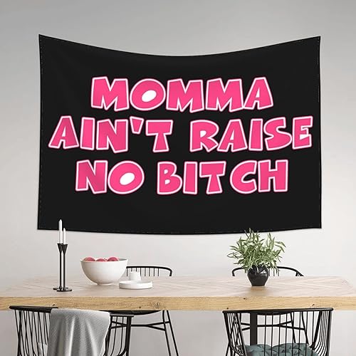 Miniatura 2 de Stuff for Your Room Momma Ain't Raise No Bitch Tapiz de decoración de cerveza para hombres (tamaño 29.5 x 39.4 in)