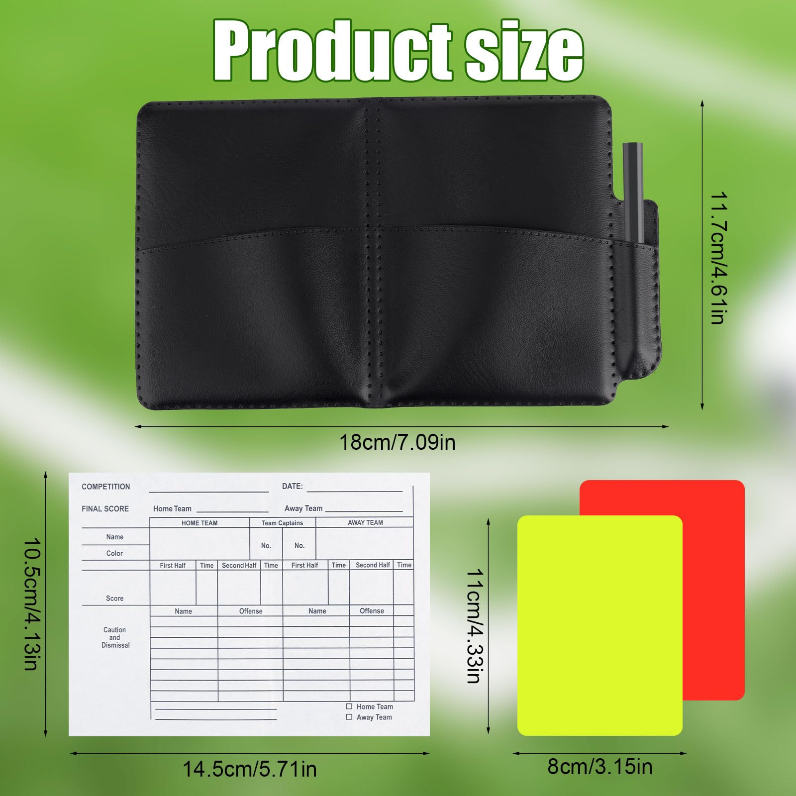 Gosknor Tarjetas Advertencia Rojas y Amarillas con Estuche Cuero para Voleibol Fútbol Béisbol Rugby Kit Entrenadores