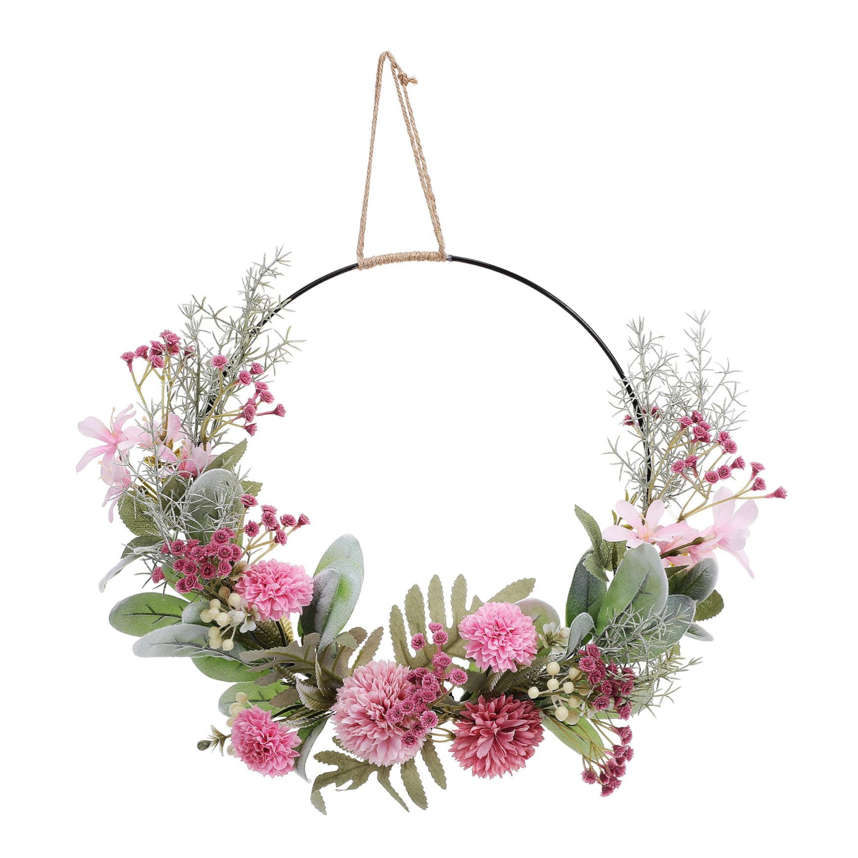 Zerodeko 2 Pièces Guirlande Artificielle Couronne De Feuilles Vertes pour Porte D'entrée Couronne Créative De Porte De Fleurs Artificielles s De Porte Rose Le Fer