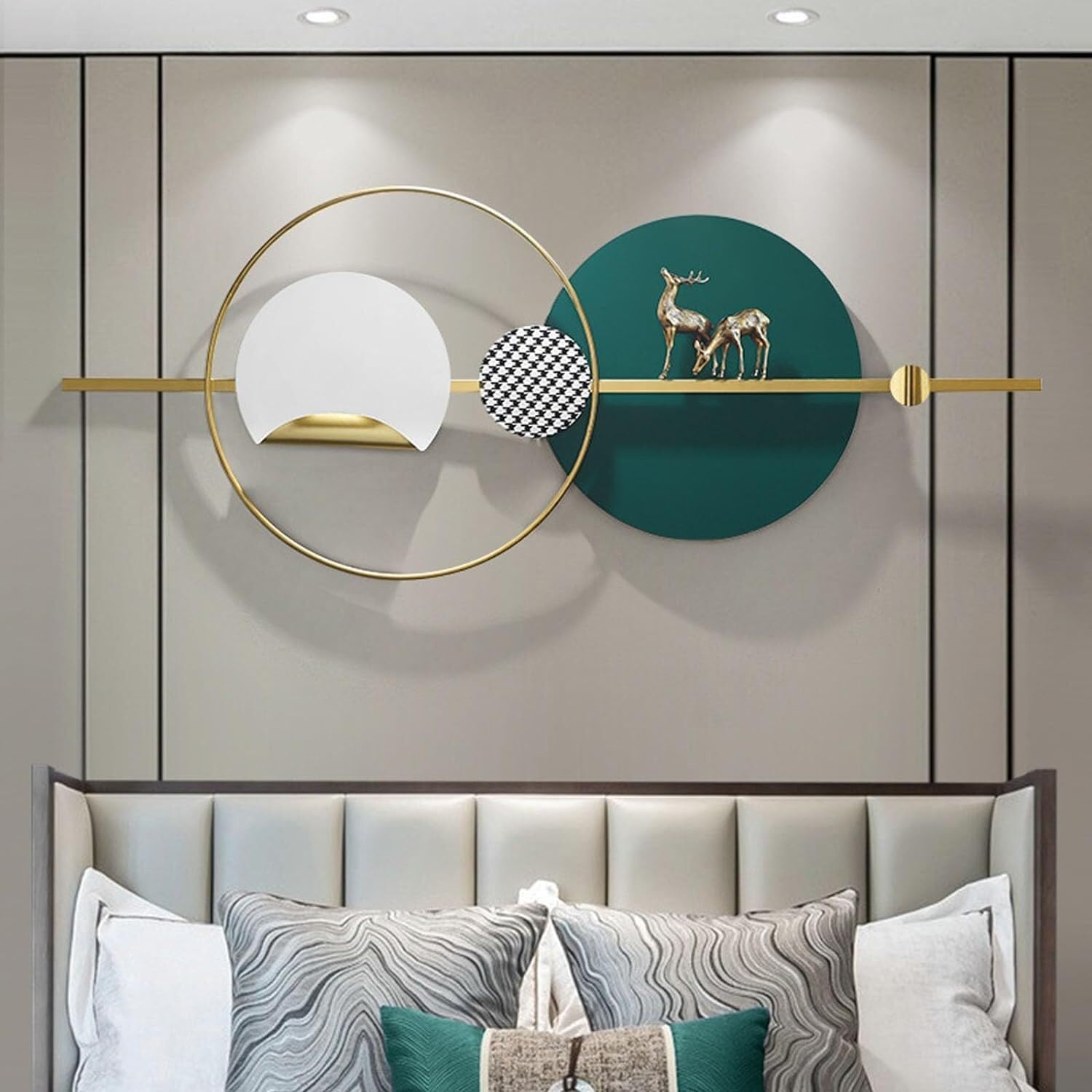AZHKJKZH Decoración Pared Arte De Pared Metal, Decoración Grande, Escultura Lujo Moderna, 3D Para Sala Estar, Comedor Y Dormitorio Adornos Hogar