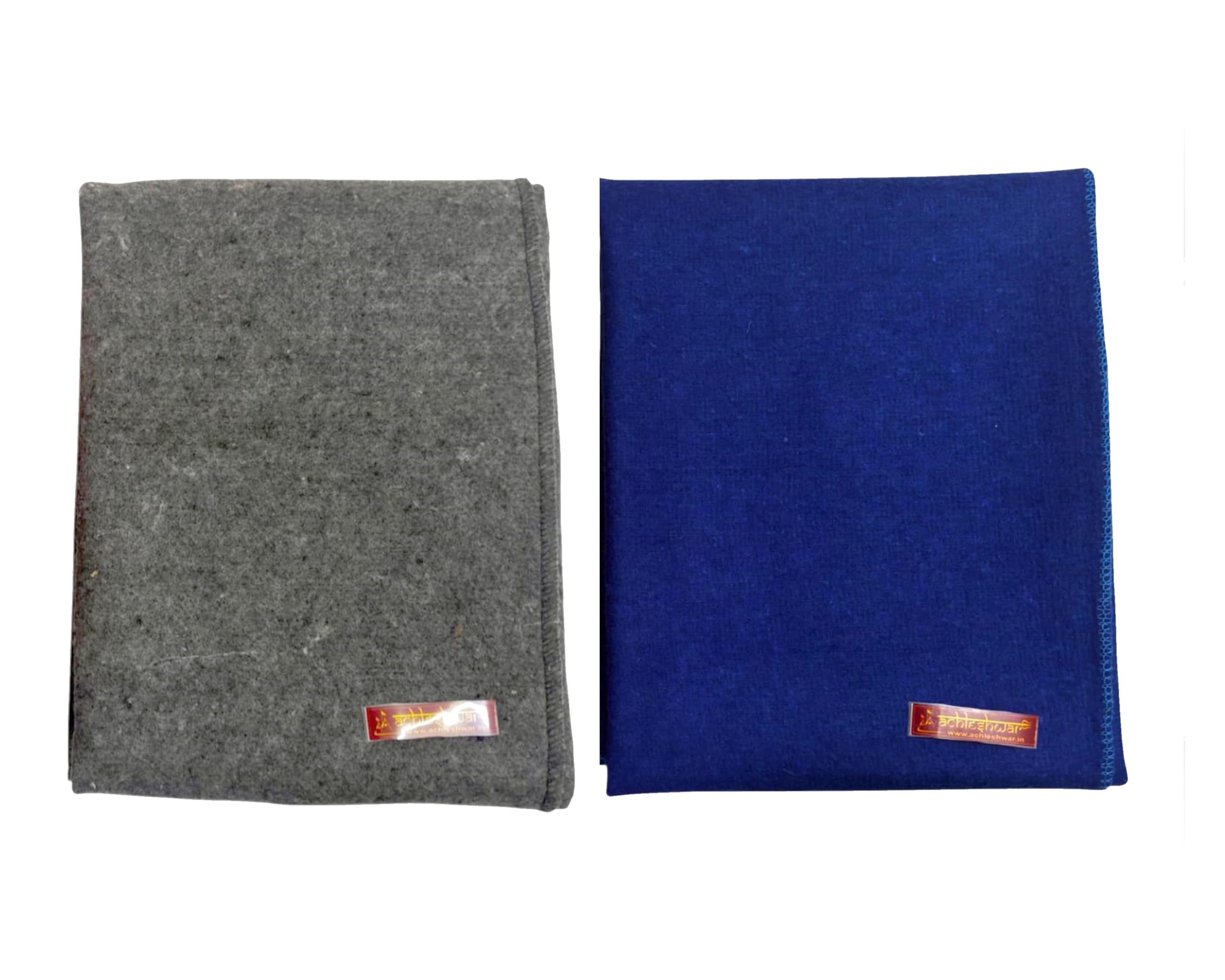 Achleshwar Combo of Premium Navy Blue & Grey Woolen Aasan Completely Handcrafted Perfect Mat for Meditation & Prayers - Soft, Comfortable(Size 23 x 30 Inch)-image-44