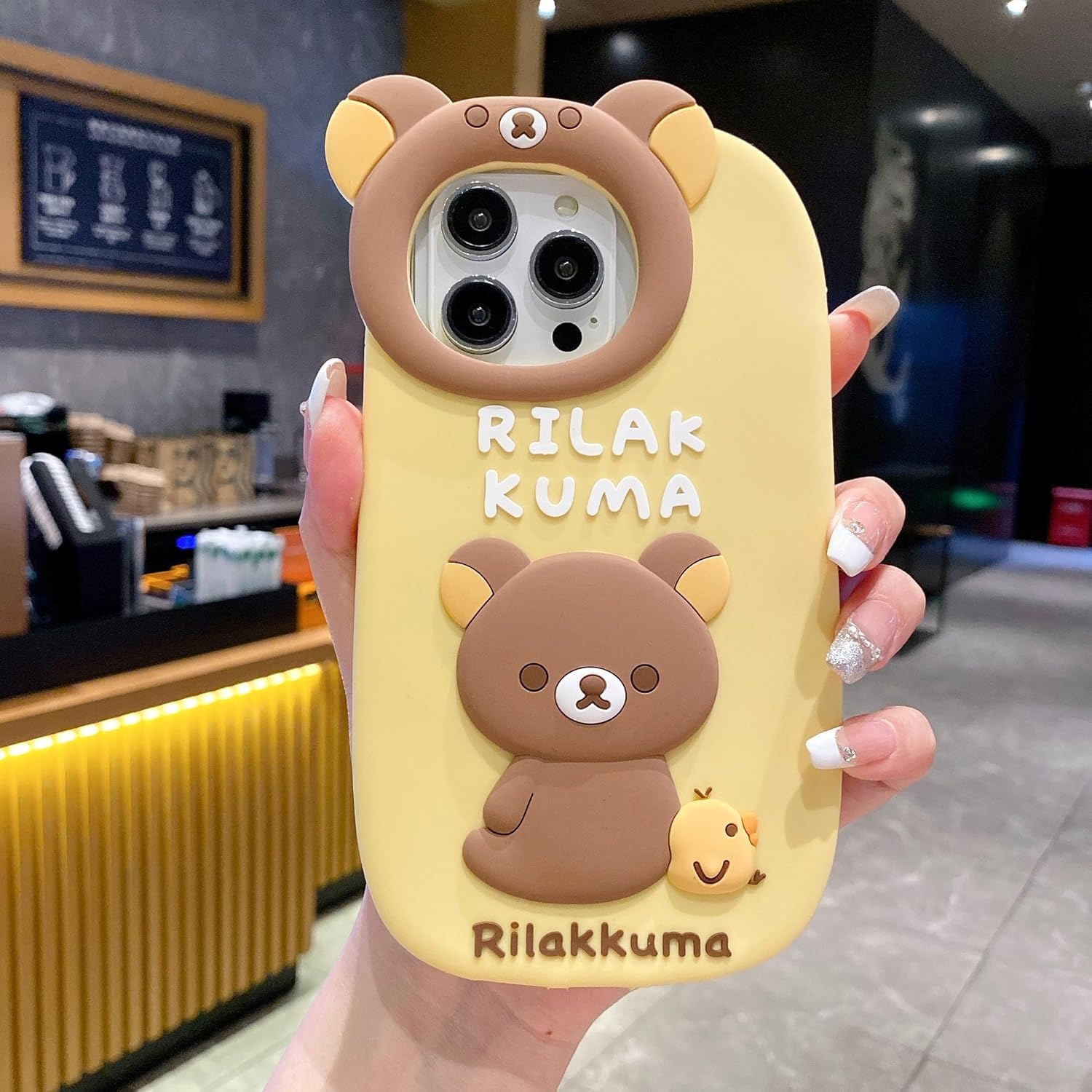 SPARKUP Yellow Lovely Chik Rilakkuma Bear Lens Frame Silicone Phone Case for iPhone - Cute 3D Cartoon Soft Back Cover for Girls, Shockproof Case ... SPARKUP Yellow Lovely Chik Rilakkuma Bear Lens Frame Silicone Phone Case for iPhone - Cute 3D Cartoon Soft Back Cover for Girls, Shockproof Case ...
