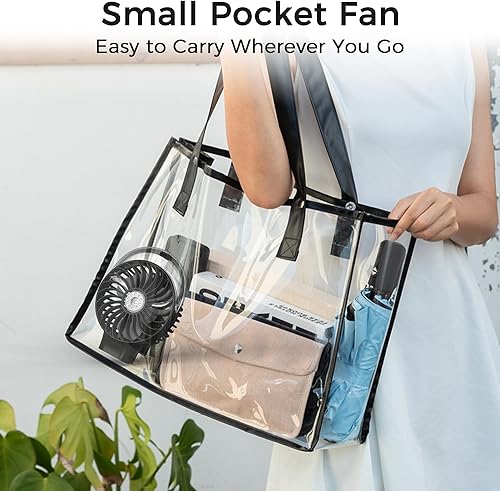 Miniatura 7 de COMLIFE Ventilador de nebulización portátil de mano, funciona con batería recargable de 3000 mAh, plegable de 180°, mini ventilador personal