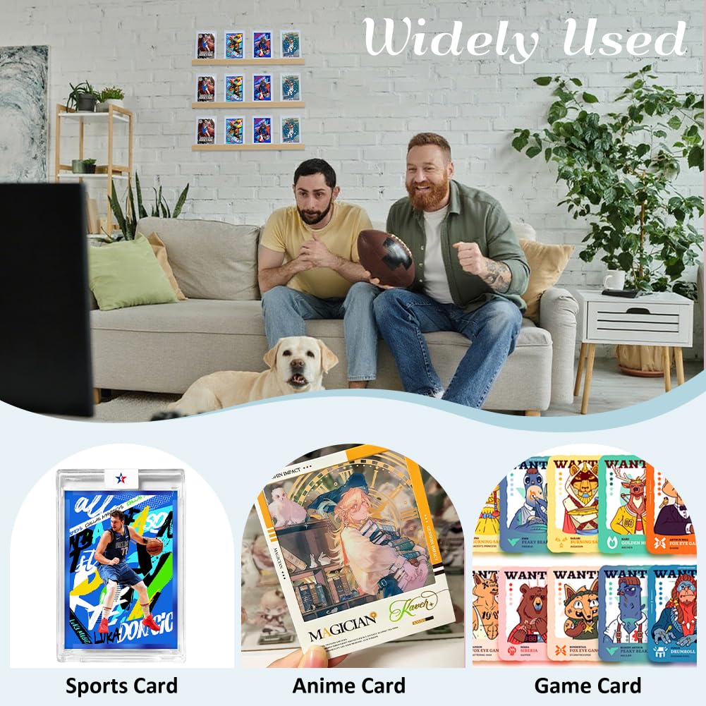 FINGERINSPIRE 6 Pack Support D'Affichage de Cartes à Collectionner Rack Bois pour Cartes Sportives 38x3.45x1.85cm Étagère Affichage Carte Cadre pour Carte Baseball Murale Avec Vis pour Boîtiers 35Pt
