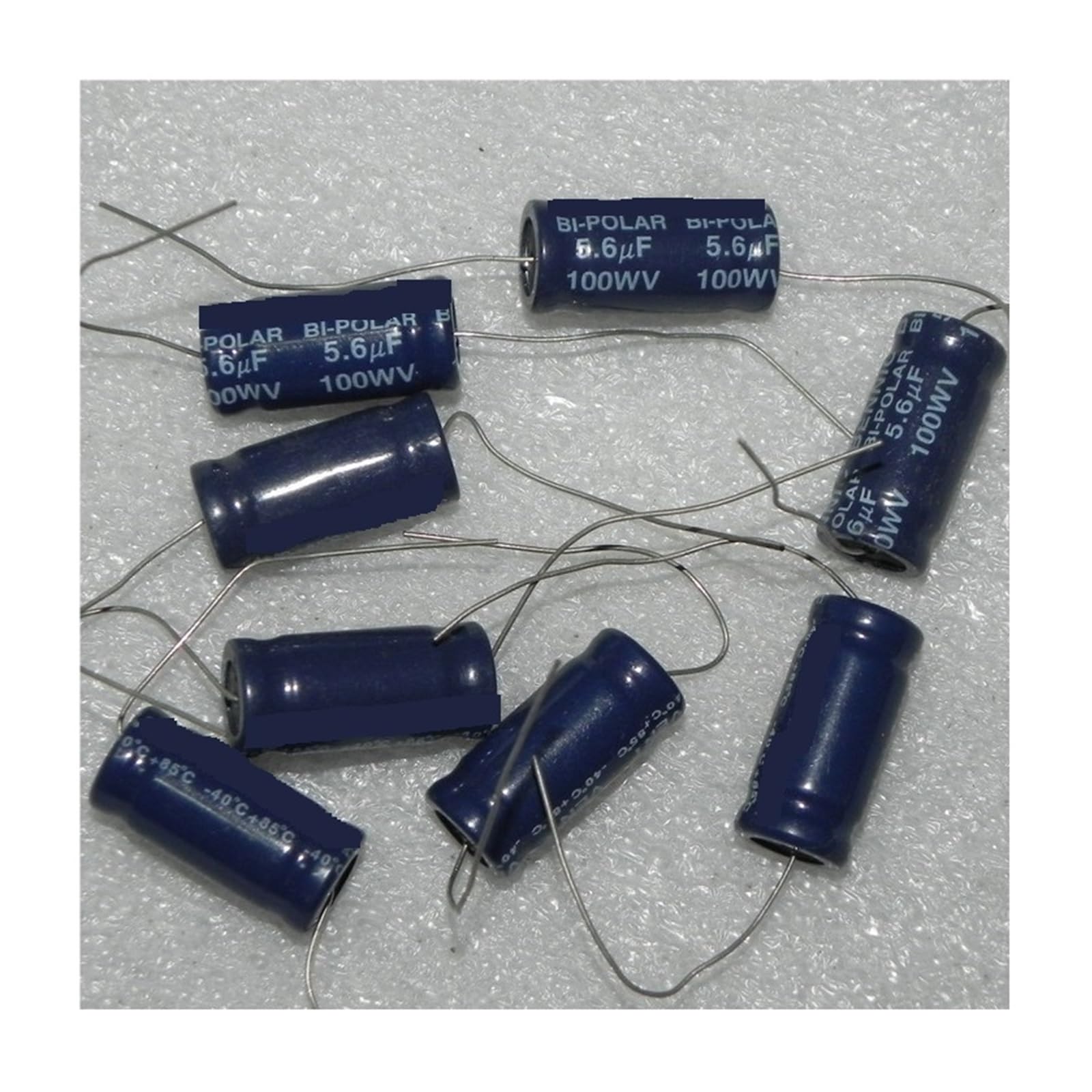 Condensateur non polarisé 100V 5.6uF axial aluminium composant électronique - 5PCS