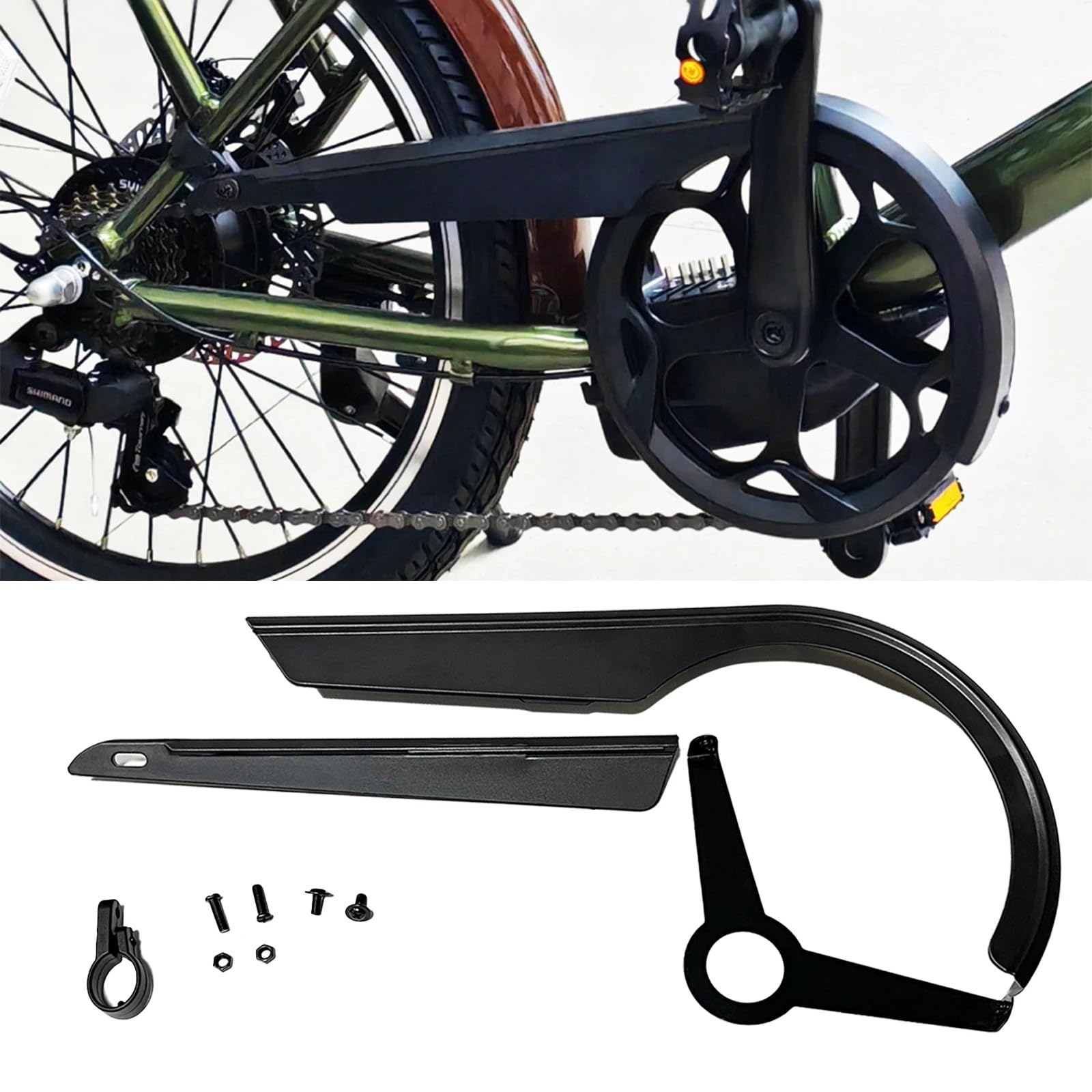 Copricatena Bicicletta Copertura della Protezione della Catena della Bici 48-52T Parte di Ricambio della Protezione Universale della Bicicletta for i Viaggi di Guida