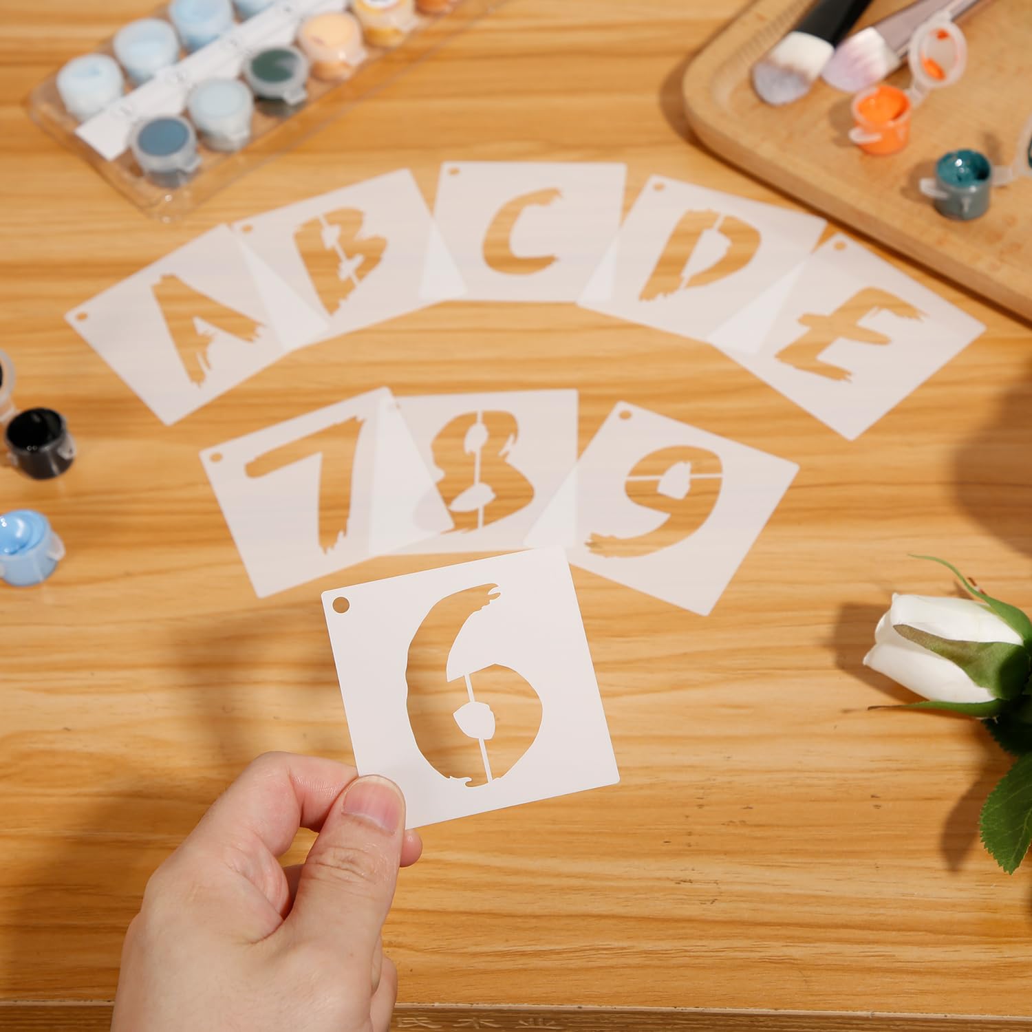 Pochoirs Alphabet Calligraphie - 62 Pièces - Style Ferme - Idéal Déco DIY Et Projets Créatifs