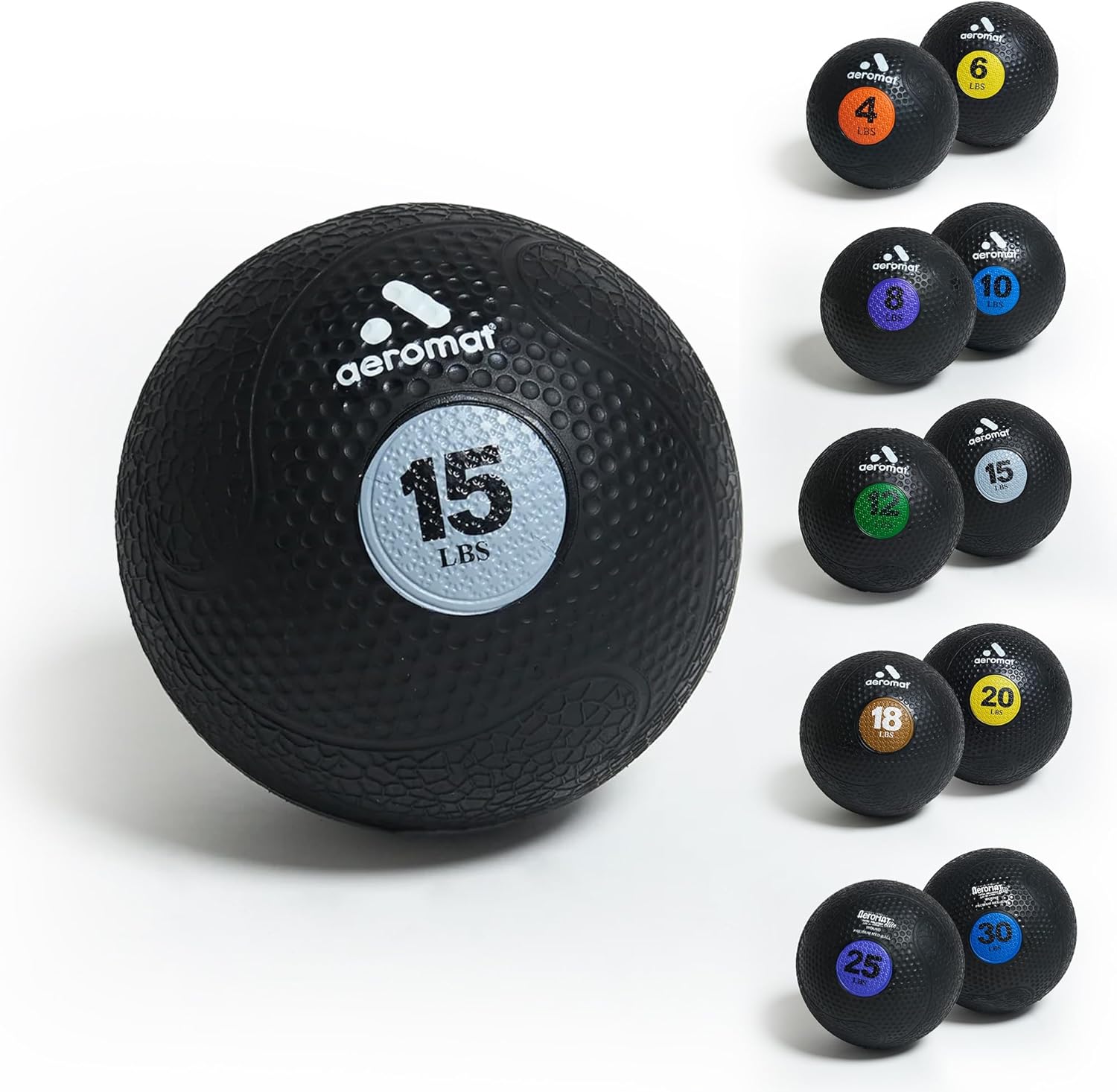 Aeromat Extreme Elite Medicine Balls for Exercise - 10" Diameter Workout Ball, Weighted Balls for Exercise, Weight Ball, Color-Coded Med Balls