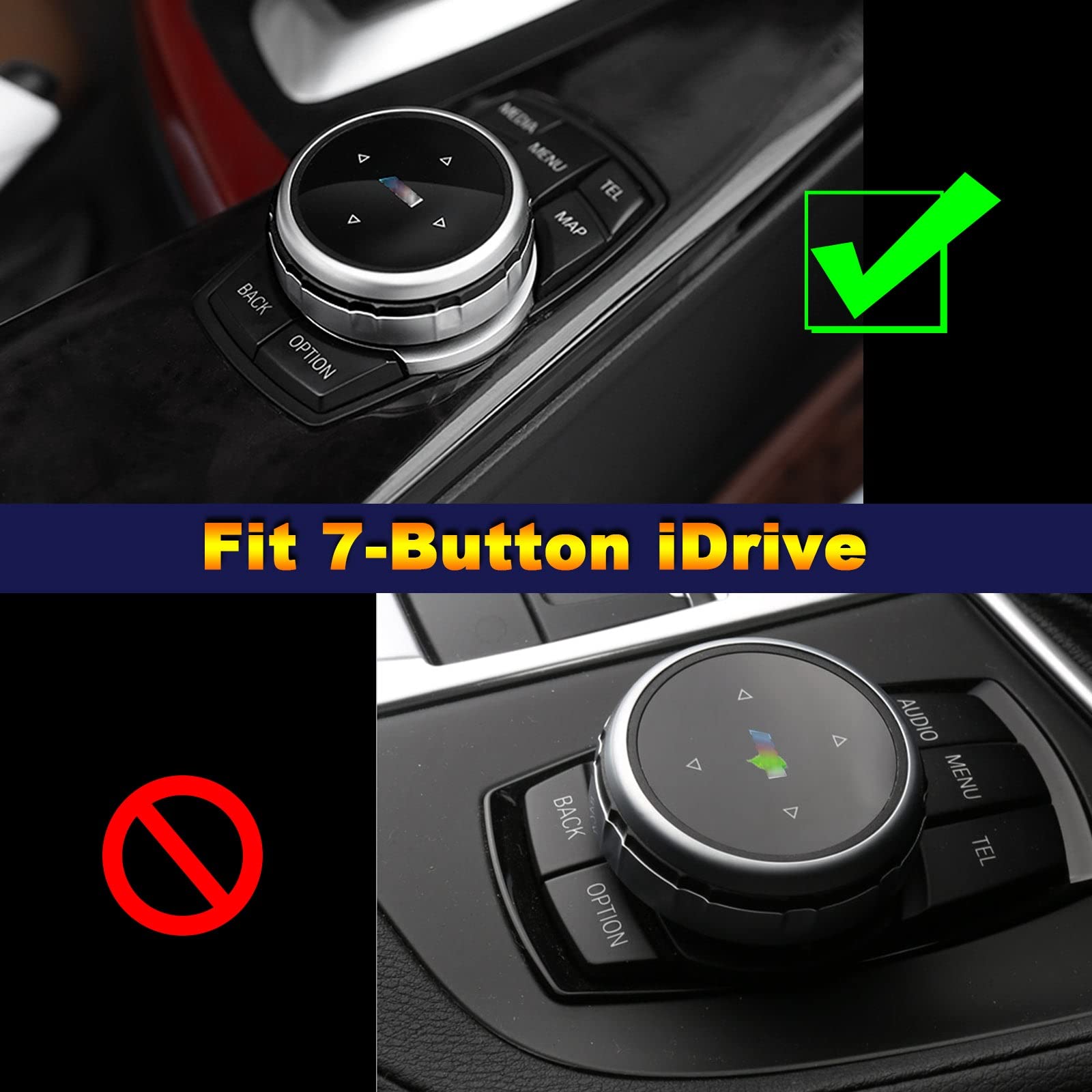 Larger Multimedia Knob Button Cover Trim For BMW IDrive & Radio Controls - Upgrade Replacement - View #10