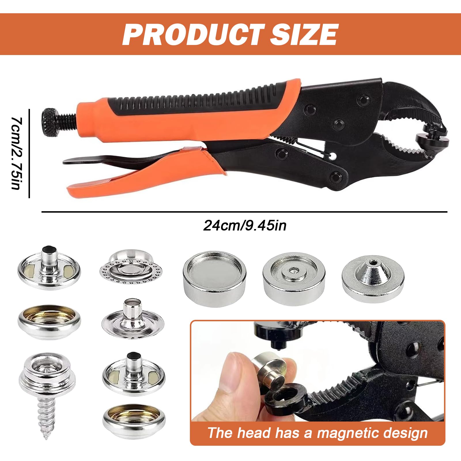 Set di 20 bottoni automatici da 15 mm per coperture barche, riparazione tela, lavori di cucito e chiusura in metallo