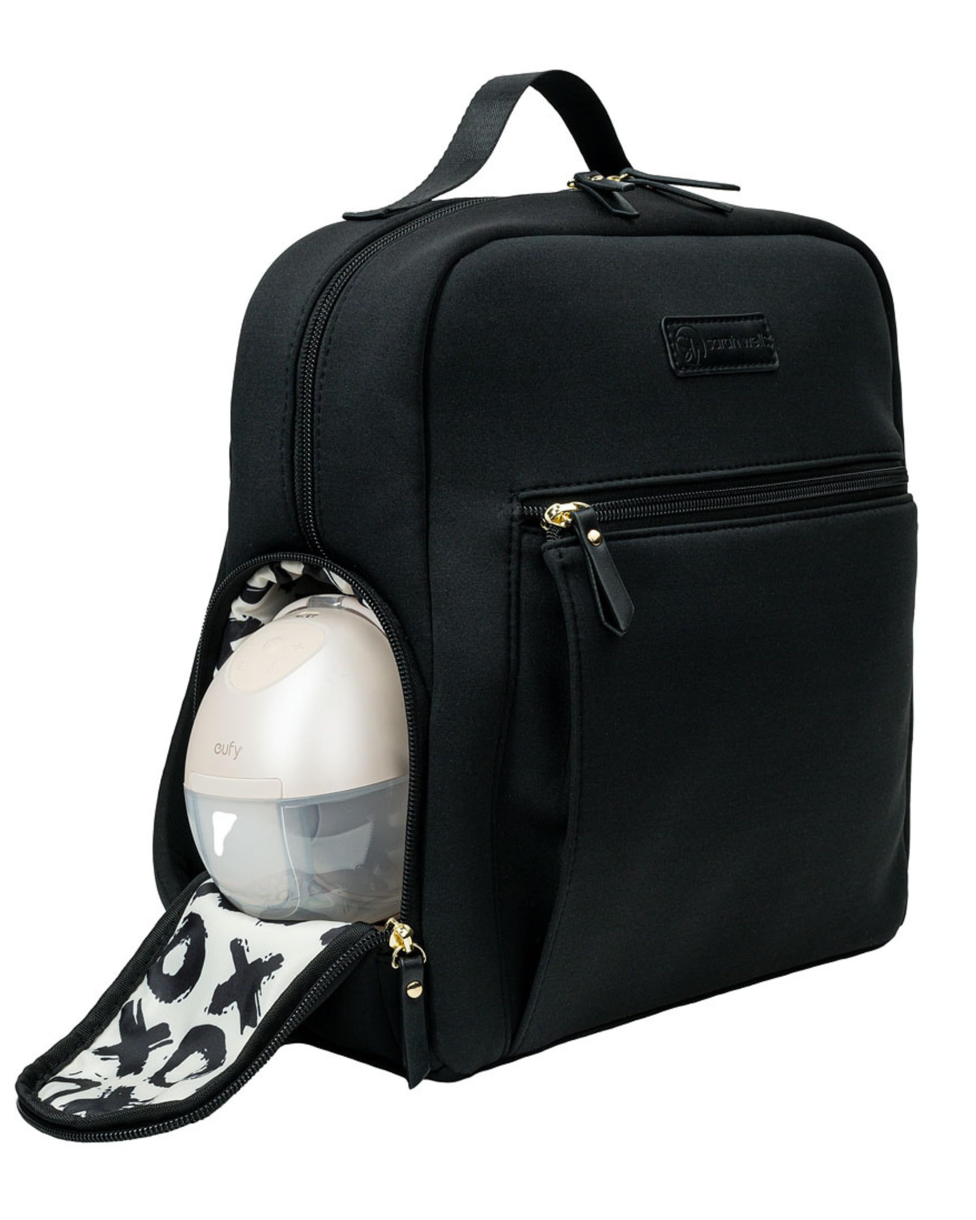 Sarah Wells Mini Breast Pump Bag – Fifi Small 13" Neoprene Backpack for Wearable & Portable Pumps – Lightweight, Insulated Pocket, 13” Laptop Sleeve,