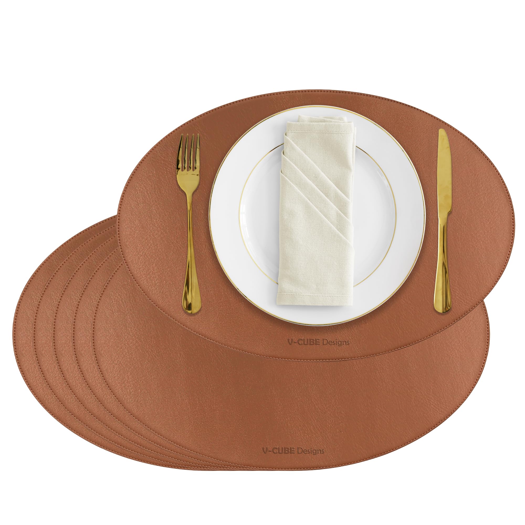 Vegan Leather Placemats - Set of 6 -2 Vegan Leather Placemats - Set of 6 -2