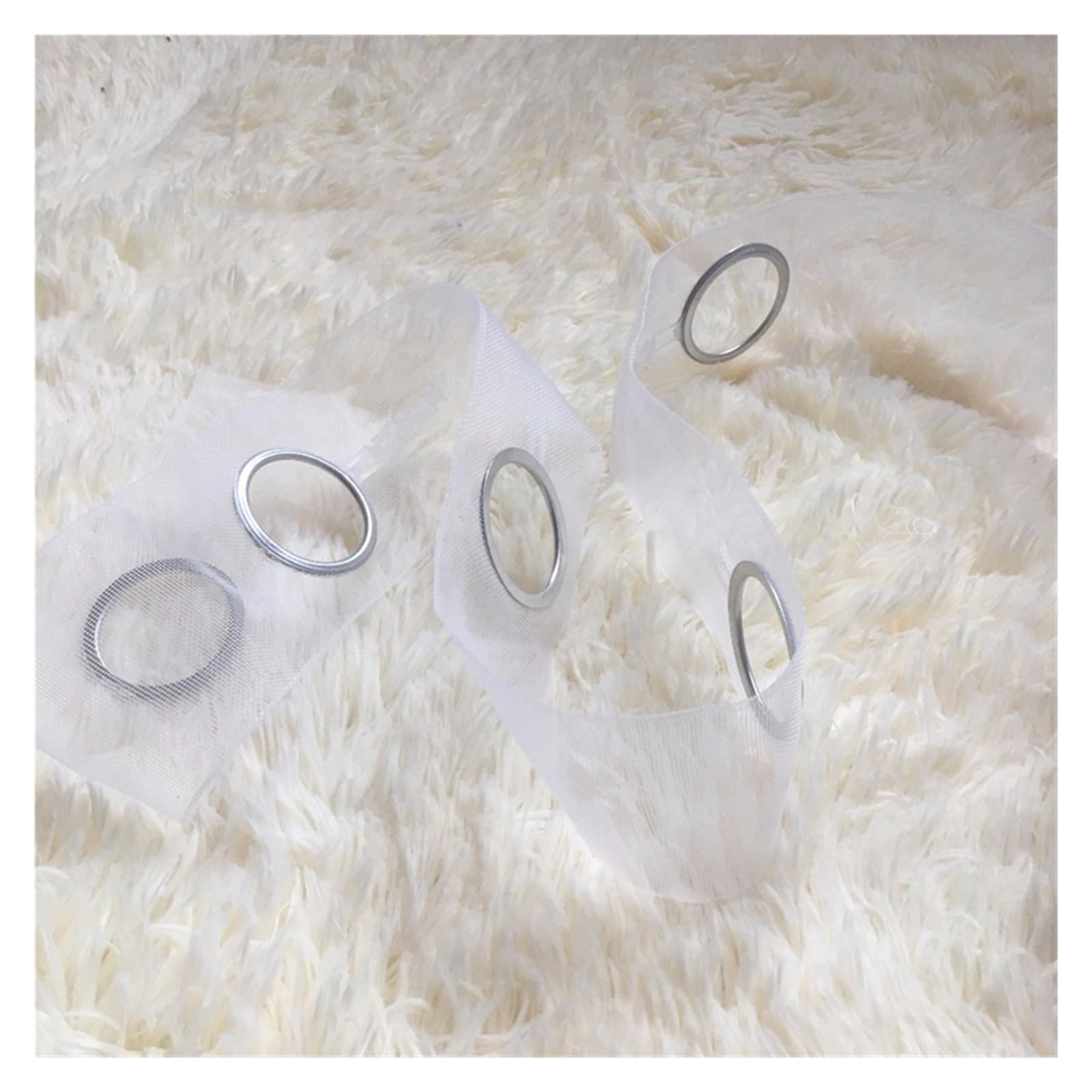 Occhielli per tende Occhiello for tende Nastro superiore Testa ad anello trasparente 5 cerchi Accessori for nastro in tessuto bianco(White,38 m)