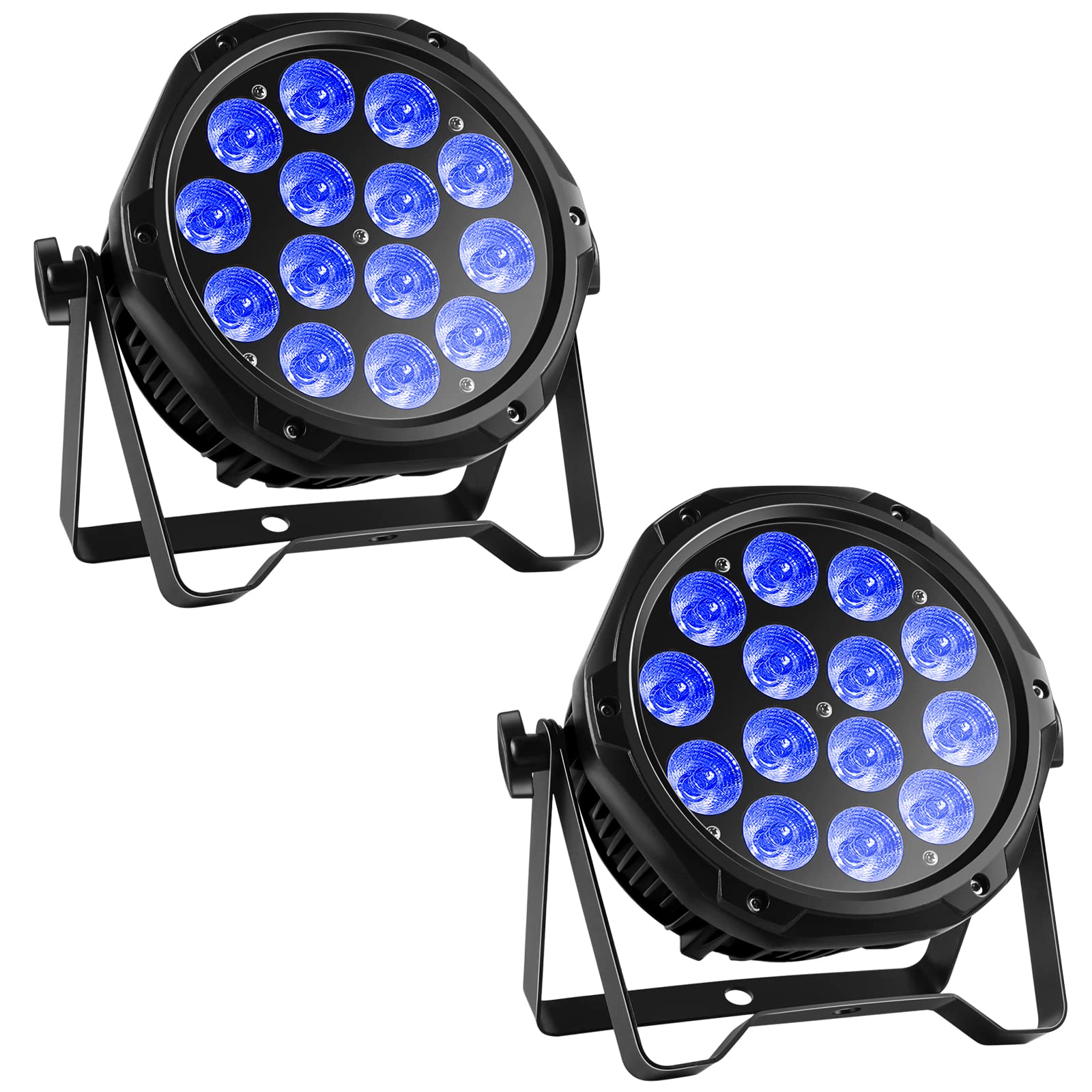2PCS RGBW 70W LED Par IP65 Wasserdichte, 14 LED Bühnenlicht mit D-MX 4/8CH und Wasserdichtes Kabel, Discolicht Partylicht Outdoor für DJ Bar Club Pool Beleuchtung Weihnachten Helloween