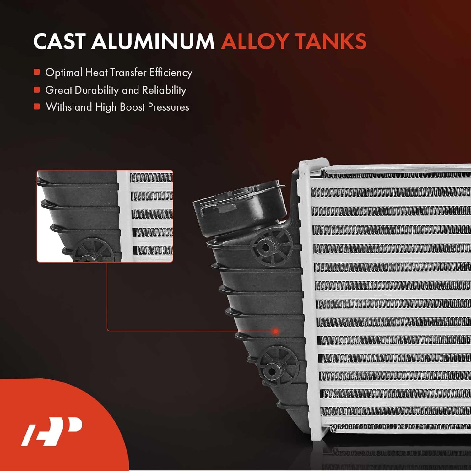 A-Premium Turbo Intercooler Compatible with 2001-2005 Porsche 911 H6 3.6L Turbocharged, Left Driver Side