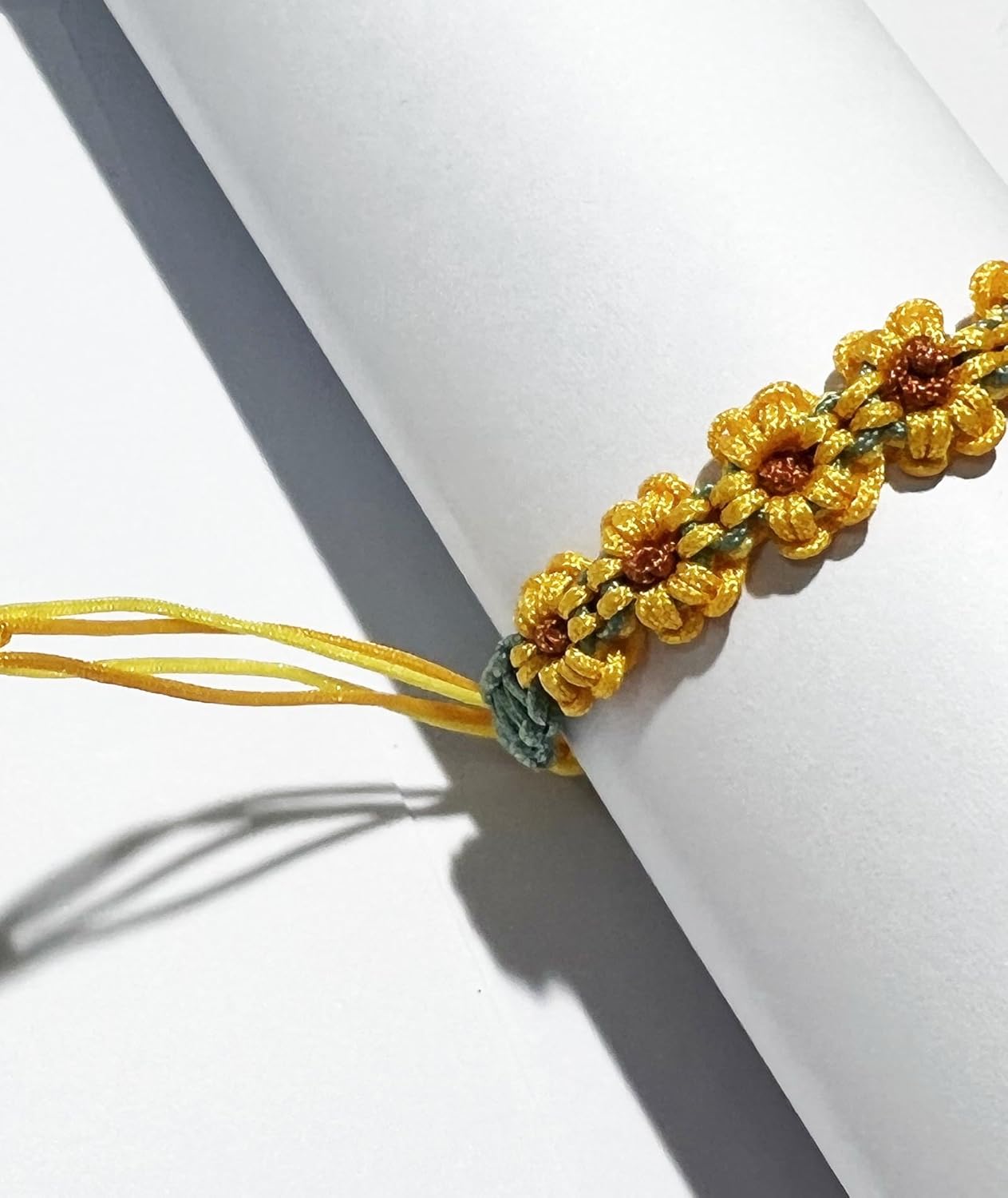 Sunflower String Bracelet Summer Beach Cute Aesthetic Handmade Braided Rope Surfer Flower Boho String Bracelet for Women - Image 3