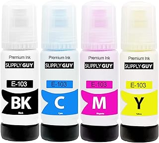 SupplyGuy ink compatible with Epson 103 for EcoTank ET L1200 Series L1210 L1250 L3100 Series L3110 L3111 L3116 L3150 L3151 L3156 L3160 L3200 Series L3210 L3211 (280ml)
