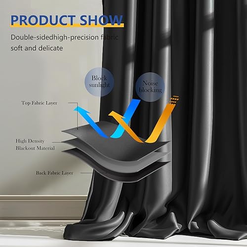 Miniatura 4 de Cortinas divisoras de habitación, cortinas opacas de techo con ganchos, divisores de pared para dormitorio, sala de estar, separación de oficina,