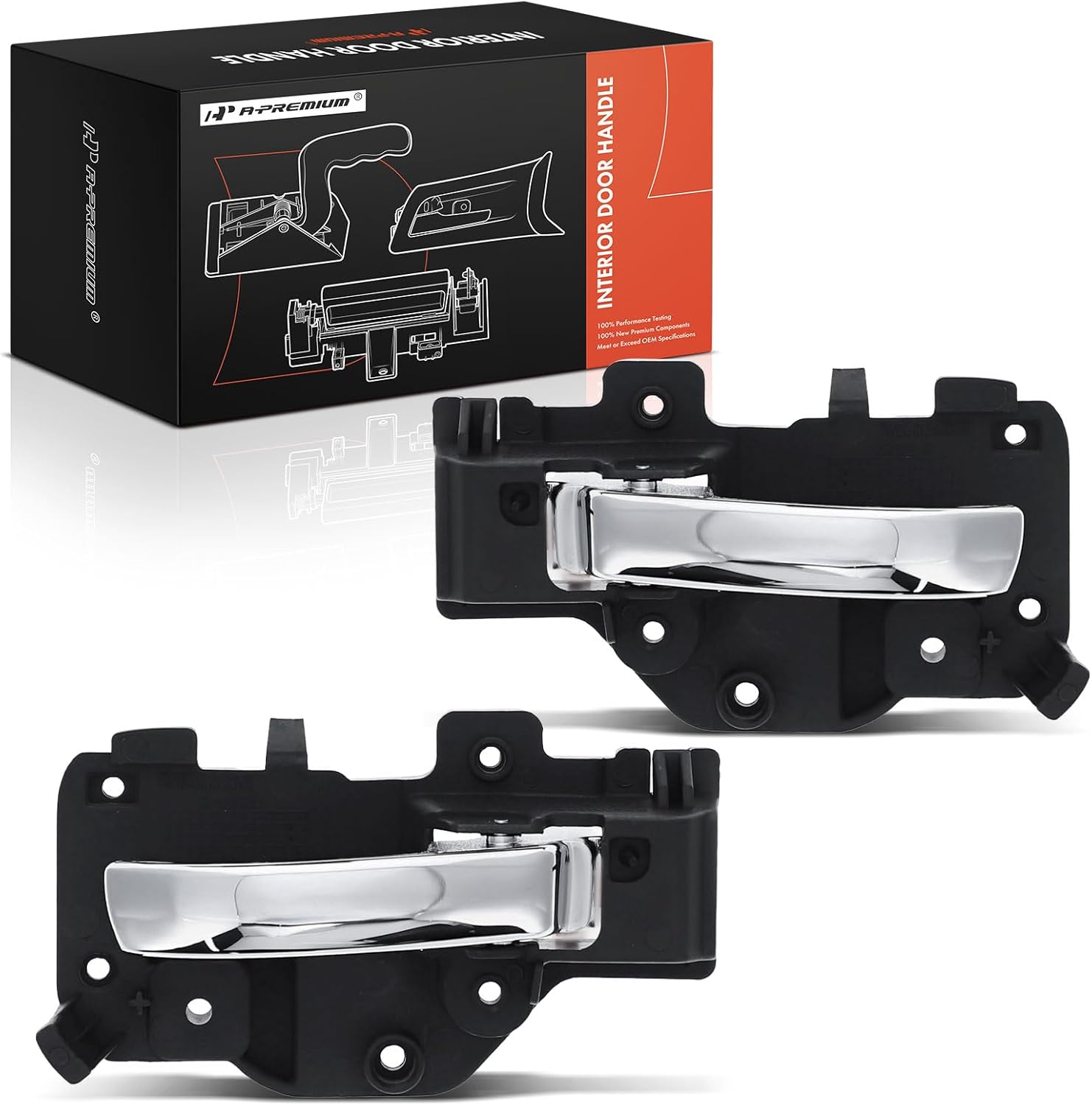 A-Premium Inside Interior Door Handles Compatible with Jeep MK Series Compass 2009-2017, Patriot 2009-2017, Chrome, 2-PC Set, Rear Driver and Passenger Side