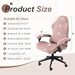 PATIKIL 1 Set Office Chair Cover, Desk Chair Cover Stretchable Universal Computer Seat Slipcover Large with Armrest Covers Zipper for Rolling Office Chairs Home Desk Seat, Pink