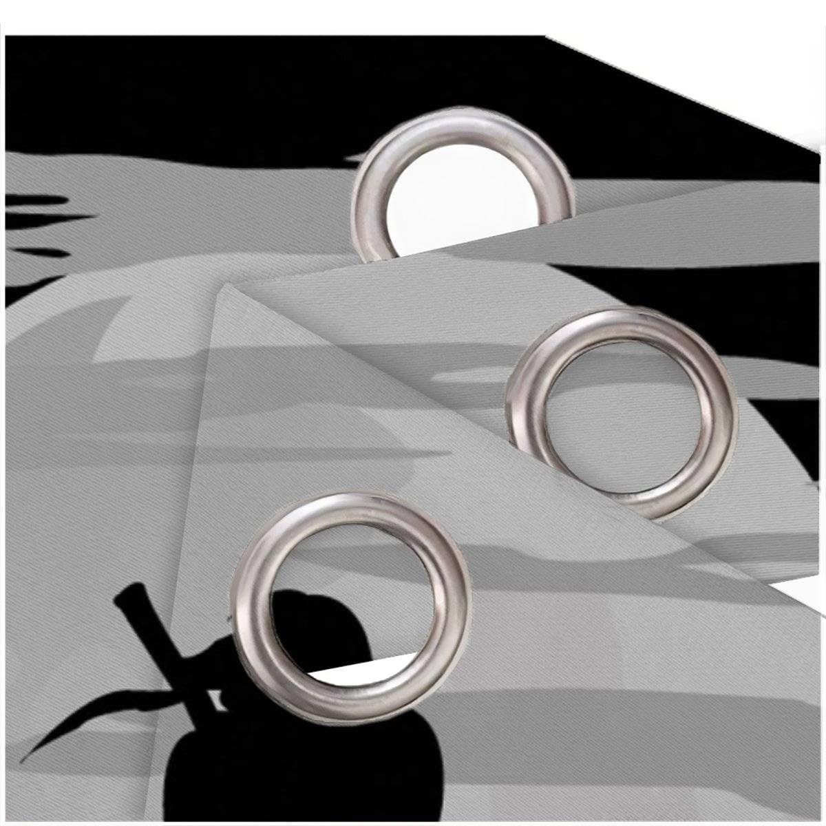 3D Manga Vorhänge Abdunkelnd mit ösen 200x160 cm Polyester Scheibengardinen Ninja-Mond Gardinen Blickdicht 2er Set Schallschutz Vorhang für Kinderzimmer Wohnzimmer Schlafzimmer