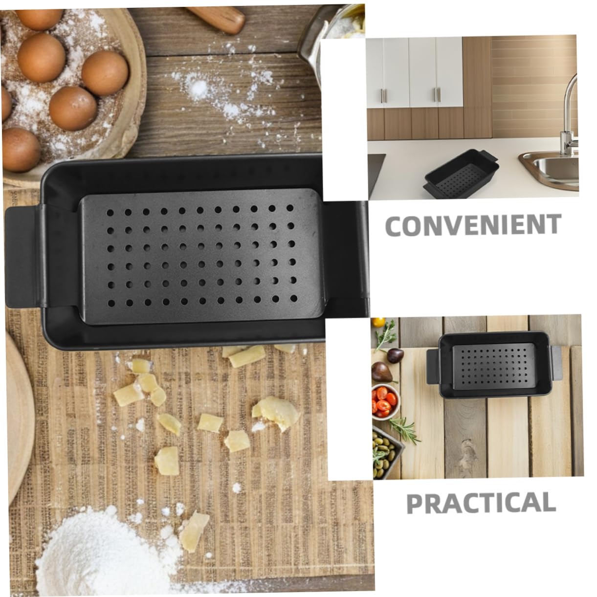Abaodam 2 Moldes para Pan Tostado Antiadherentes de Acero al Carbono Negro