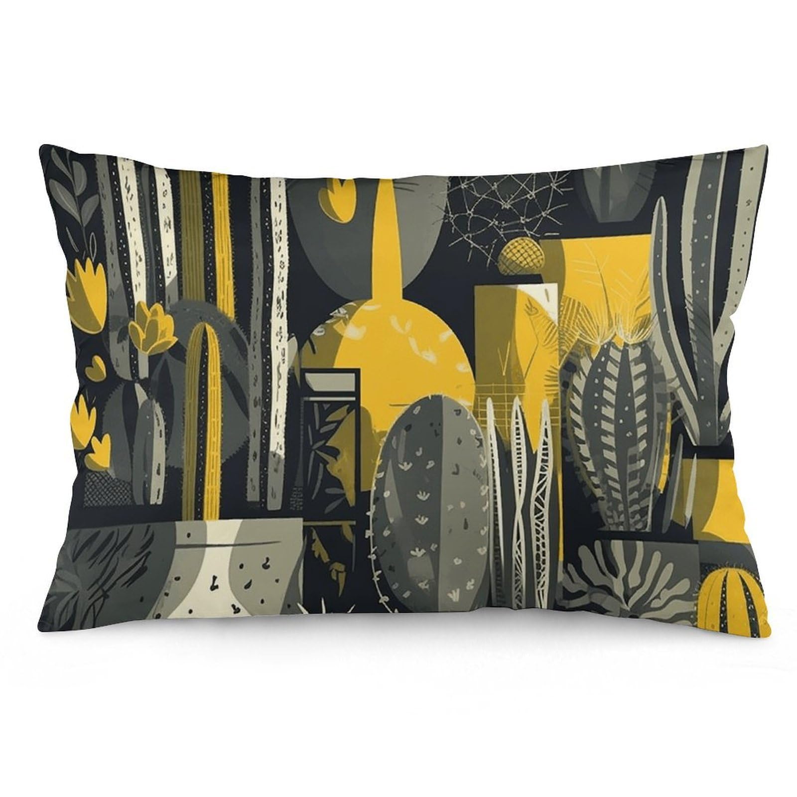 2 Pack Pillow Cases for Hair and Skin, Soft Breathable Pillow Case Covers with Hidden Zipper, Cactus Pattern Pillowcase 12 "x20 Pillow Covers for Sleeping Gift