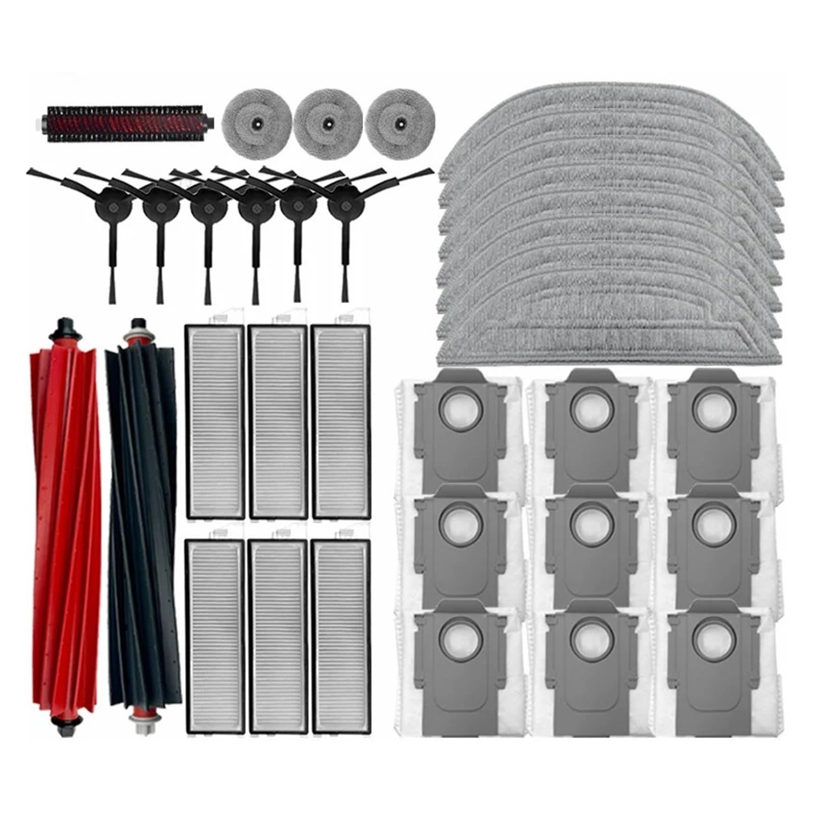 PORRSYDCD Main Side Brushes Mop Cloths HEPA Filters Dust Bags Accessories，Compatible With Roborock S8 MaxV Ultra Robot Vacuum Spare Parts(35pcs)