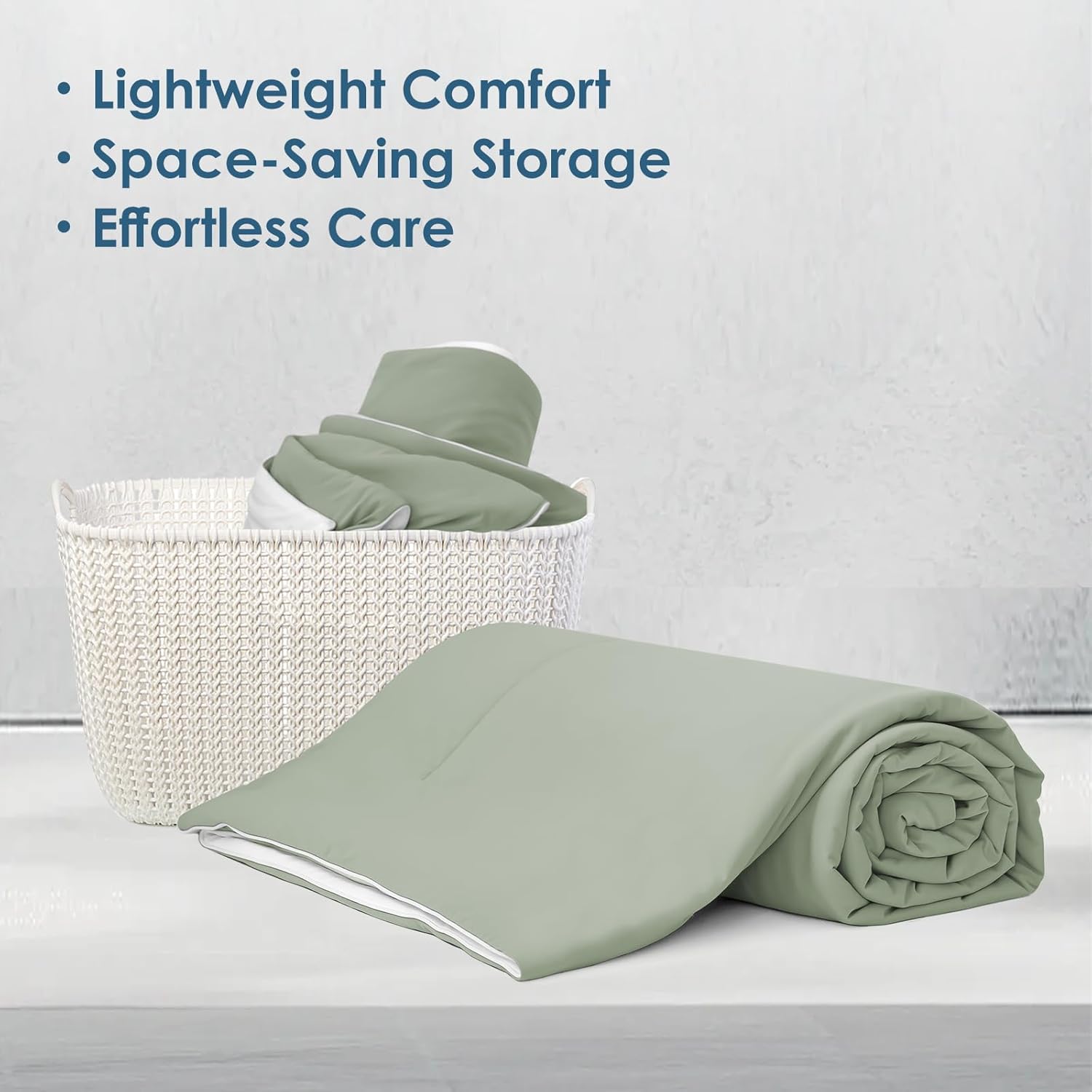 Style Quarters Cooling Comforter King Size for Hot Sleepers, Lightweight Breathable Cool Comforter for Night Sweats Reversible Soft Summer Blanket, Green&White 90"x106" - Image 7