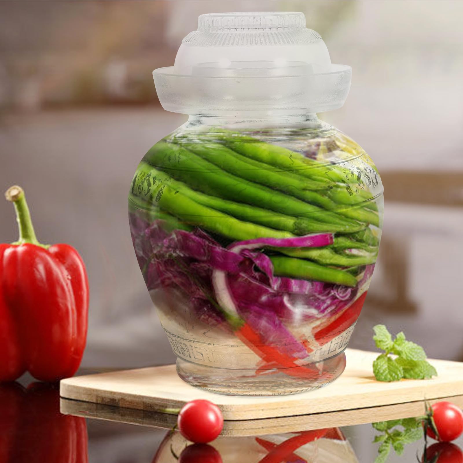 SEWACC Aufbewahrungsglas aus Glas 5 kg Transparentes Einmachglas für Küche Einlegen mit Frischhalteeigenschaft