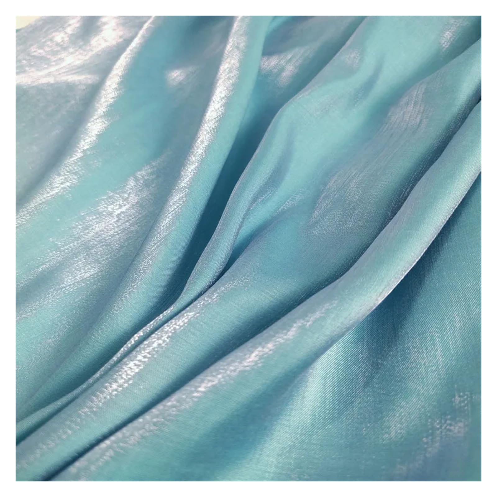 Satin Fabric 50x150cm Gradient Color Mercerized Satin Fabric Shiny Crystal Glass Silky Glitter Iridescent DIY Sewing Shirt(Color-14)