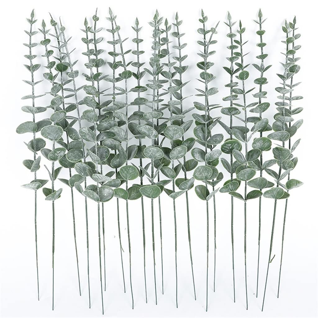 RWRAPS Piante Artificiali Foglie di eucalipto in plastica Ramo Verde Decorazioni per Il Giardino di casa Fiori Finti (Come Mostra Talla ?nica)